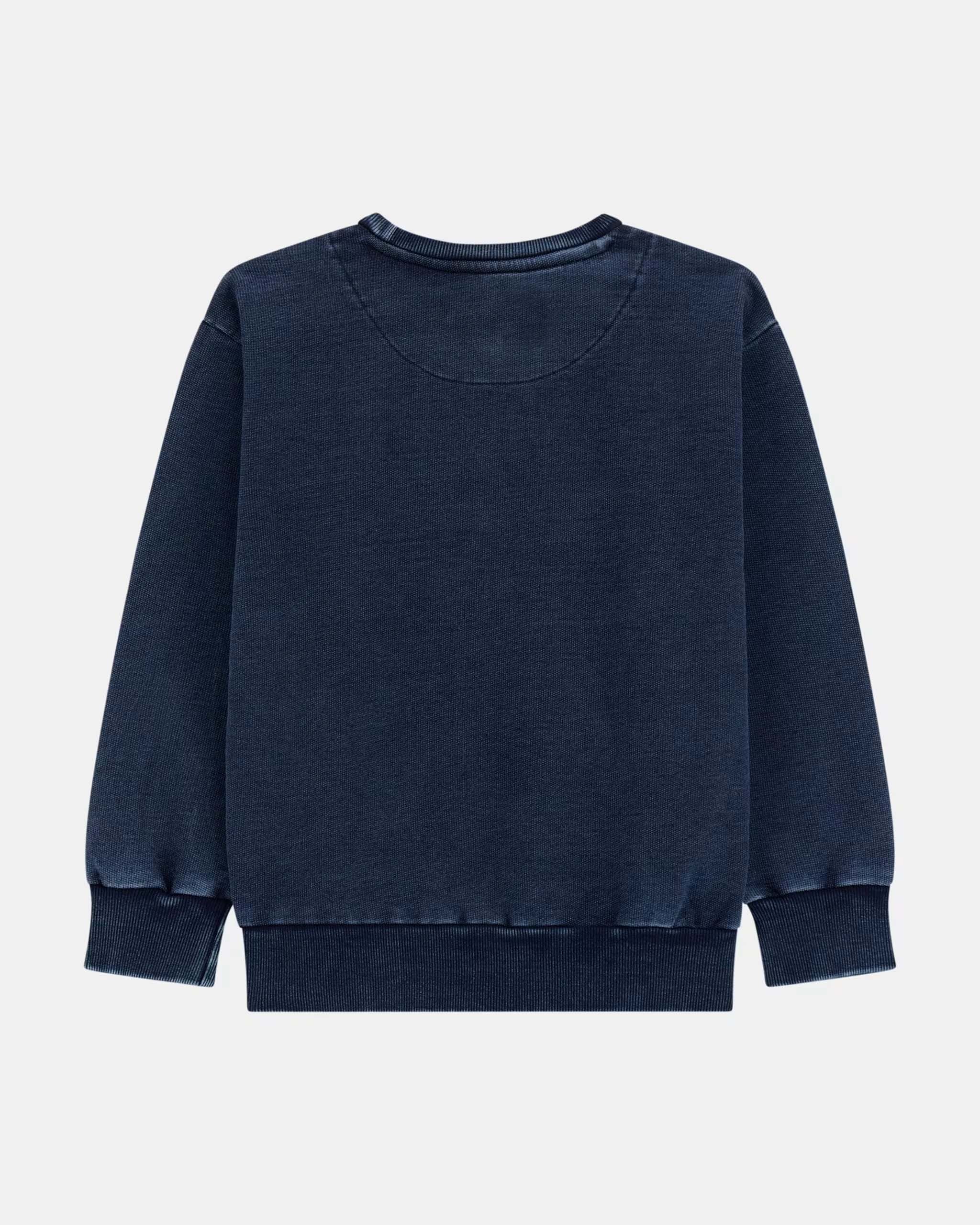 Felpa Guess blu in misto cotone effetto denim image