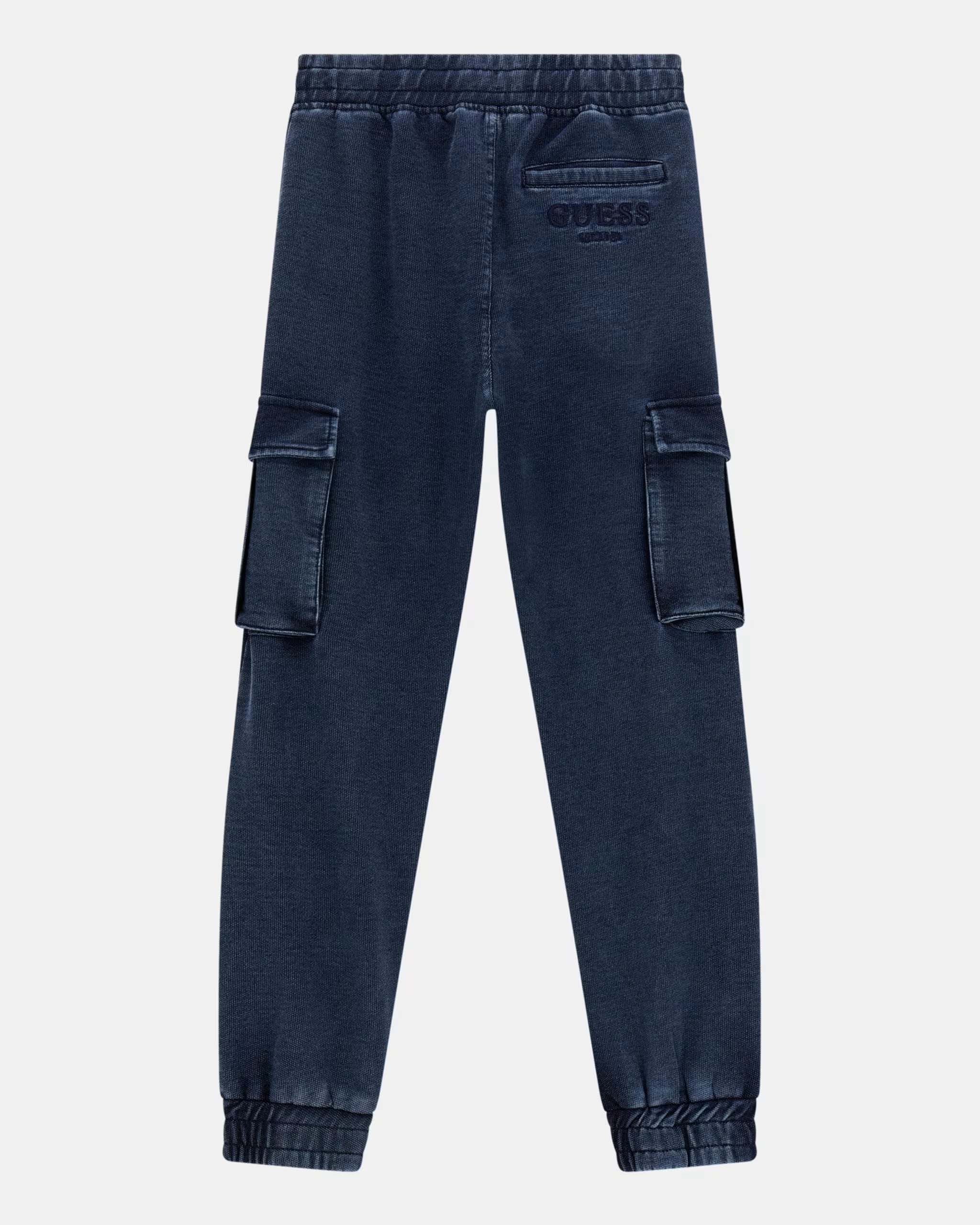 Jogger Guess cargo blu in felpa di cotone stretch image