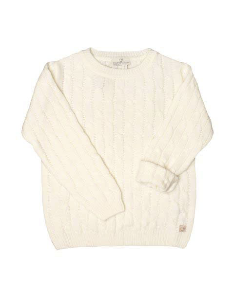 Maglia panna Maglificio di Verona in pura lana con lavorazione a trecce