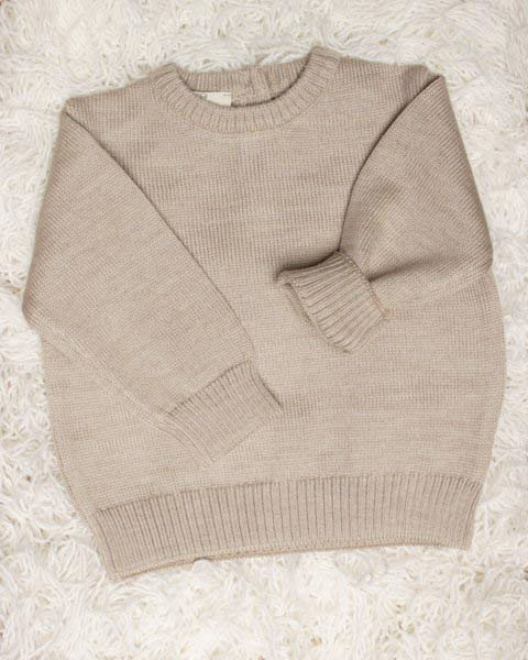 Maglioncino beige in pura lana merino