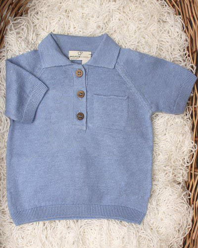 Polo Maglificio di Verona azzurra in maglia di misto lino