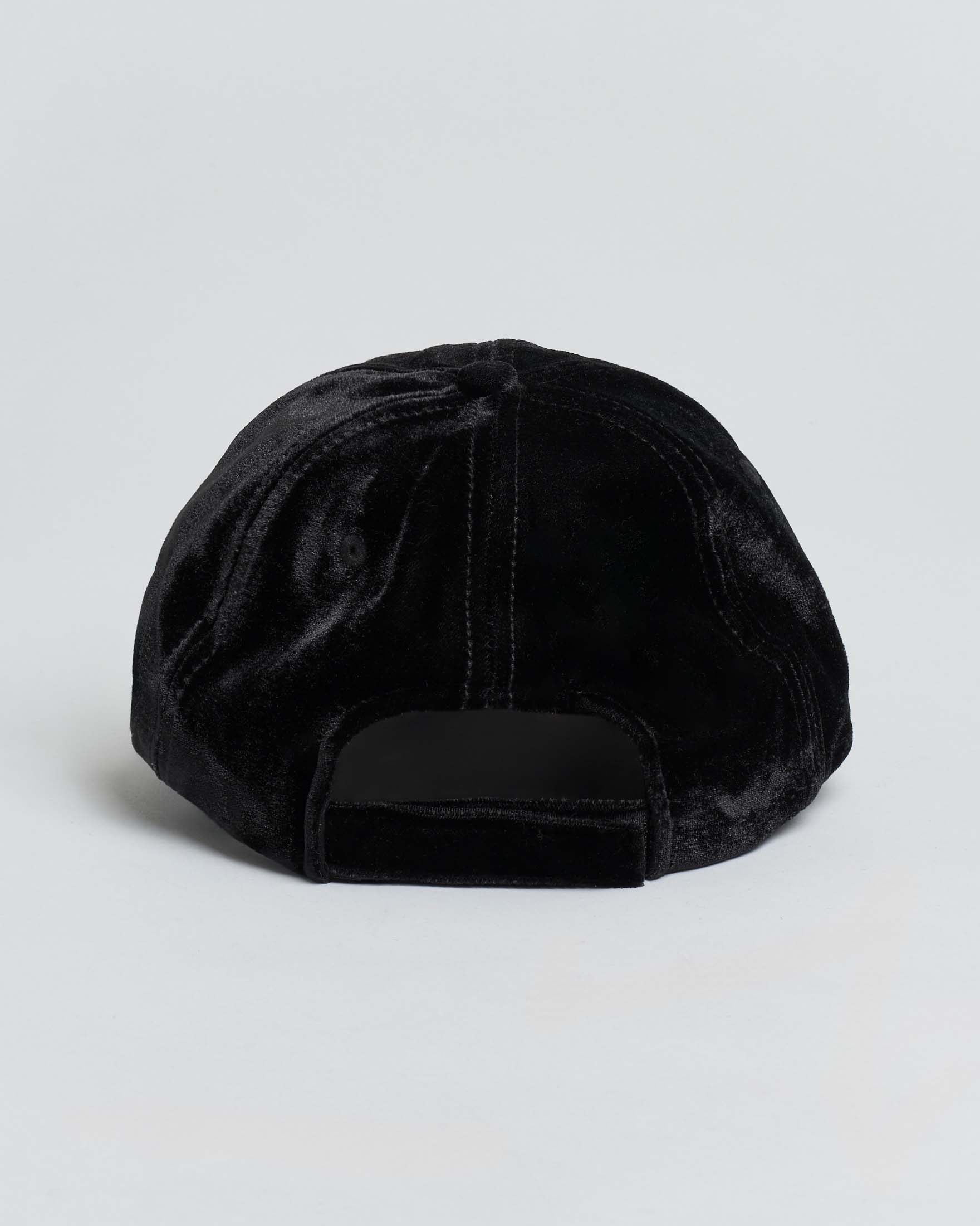 Berretto nero MC2 Saint Barth in velluto con scritta logo strass image