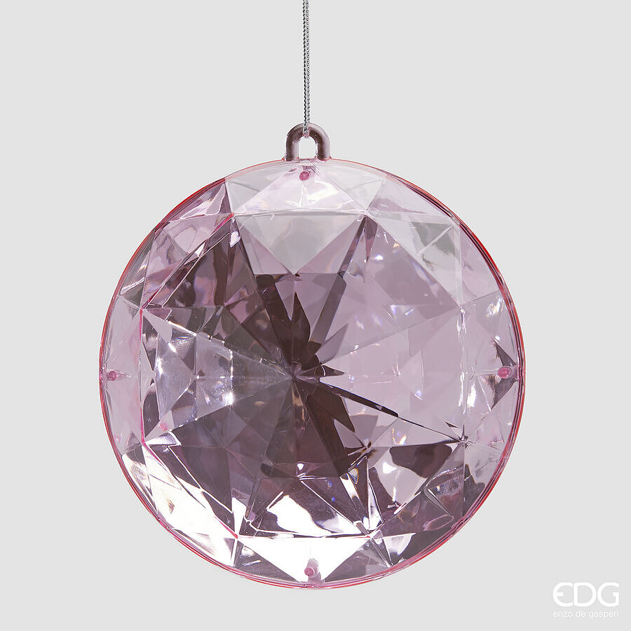 Decoro Diamante Rotondo da Appendere Rosa d.16 h.8,5 Edg