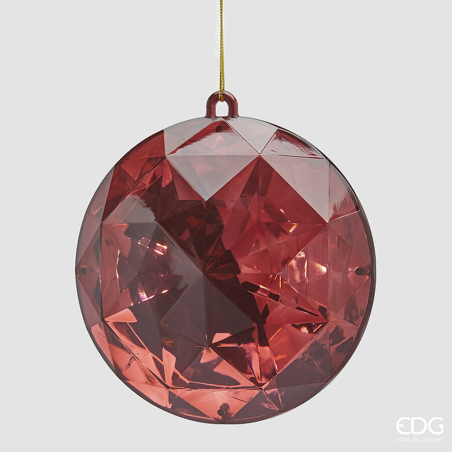 Decoro Diamante Rotondo da Appendere Burgundy d.16 h.8,5 Edg