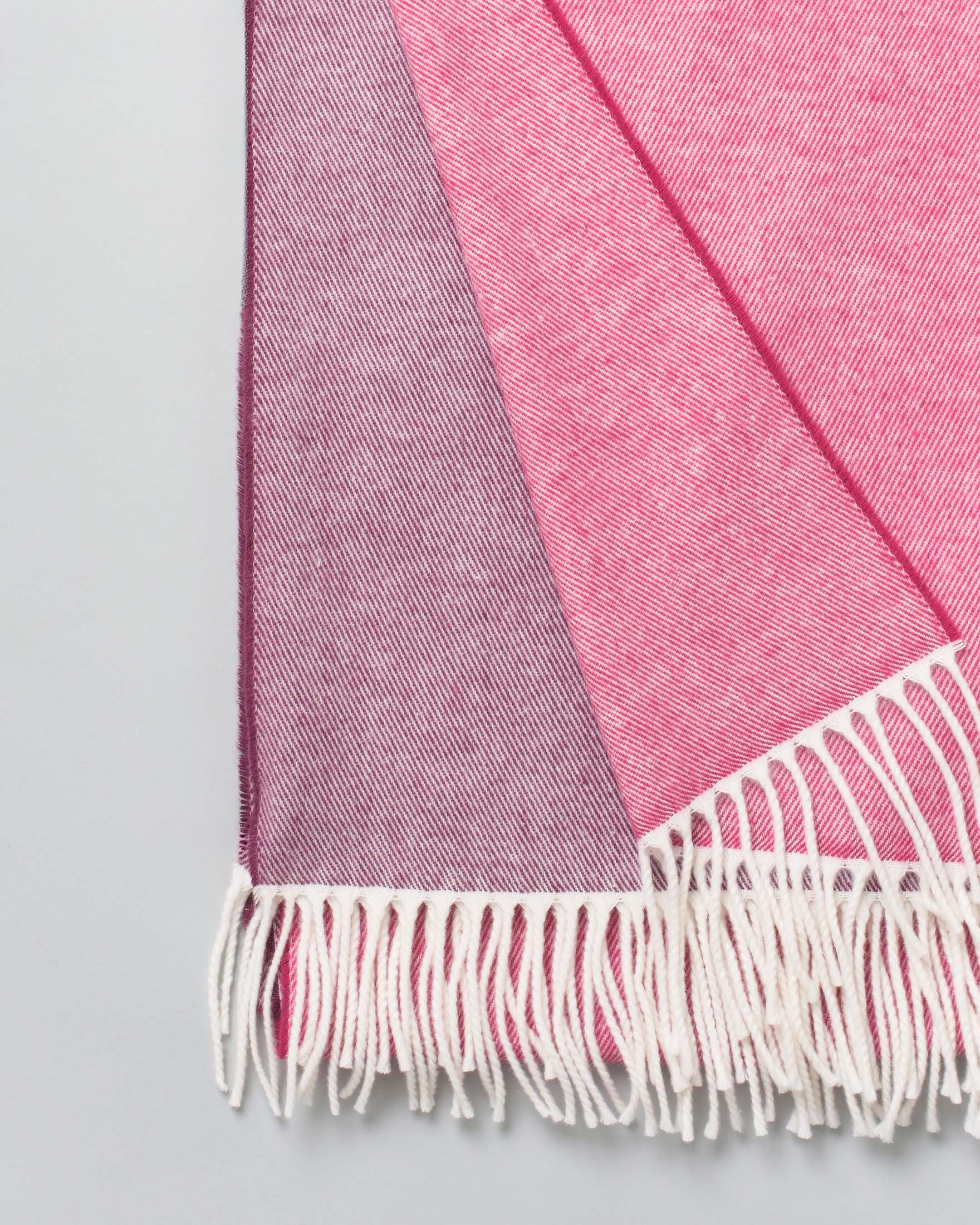 Sciarpa bordeaux e fucsia Hlo! in misto cotone con frange applicate sul fondo image