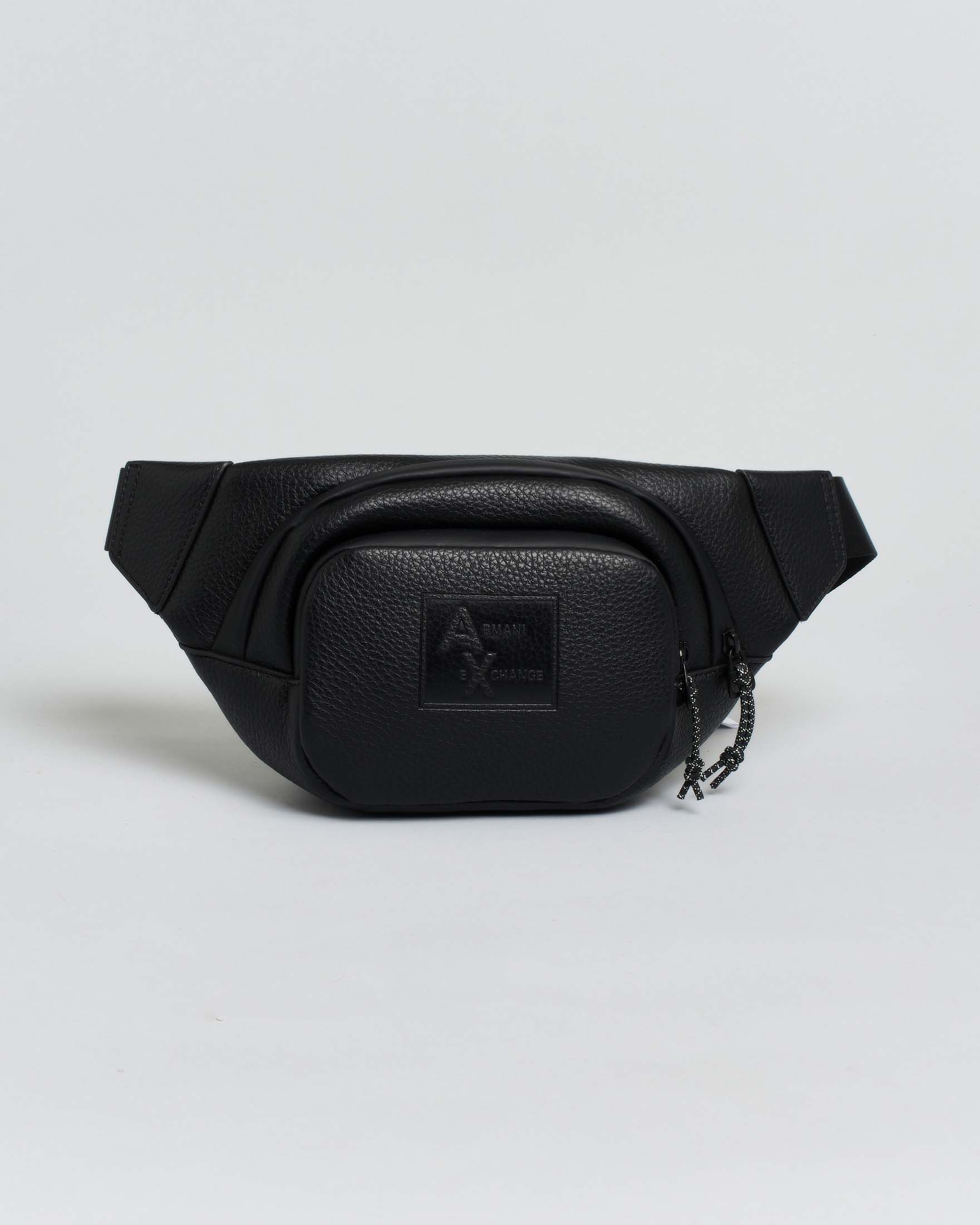 Marsupio Exchange nero in similpelle martellata