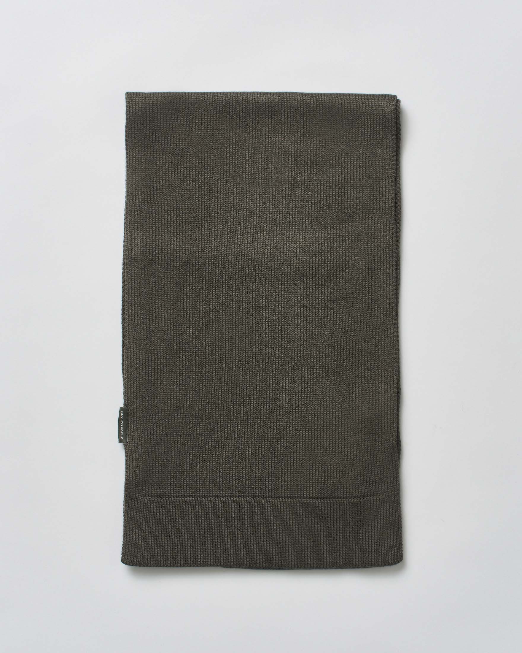Sciarpa Exchange verde militare in maglia di misto lana e cotone a costine