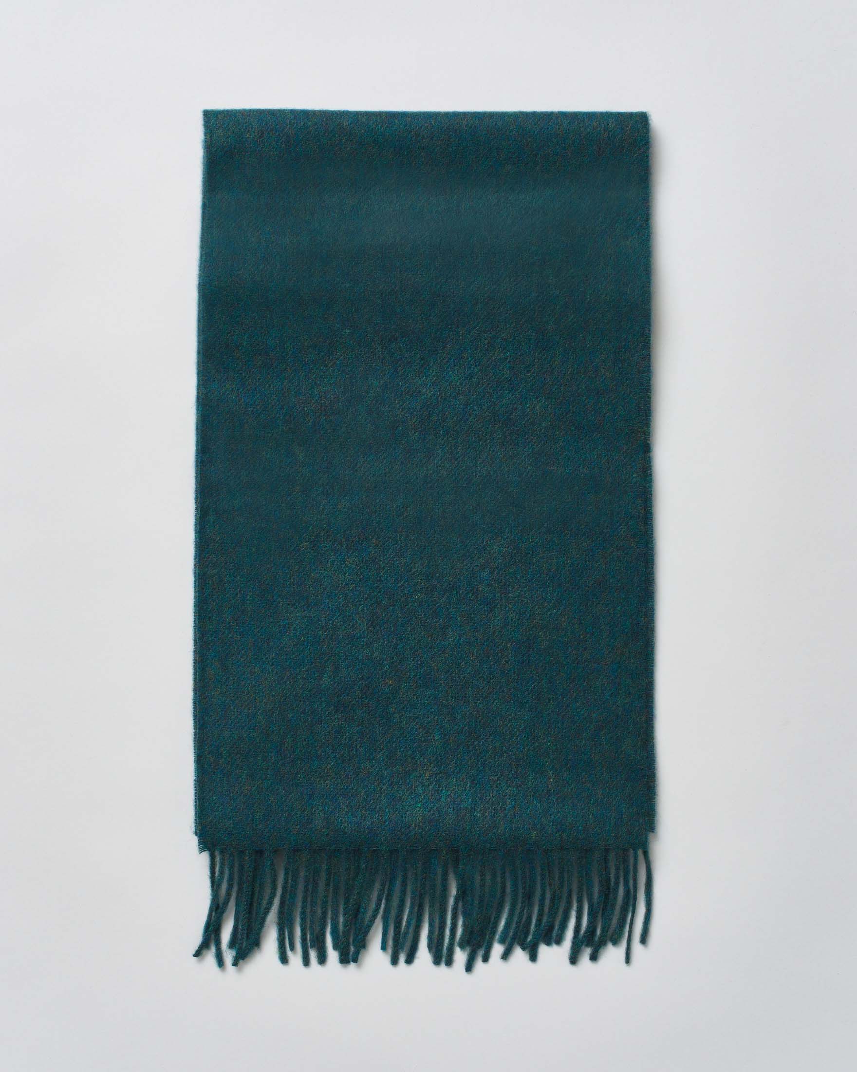 Sciarpa Bronte by Moon ottanio in pura lana merinos rifinita con frange