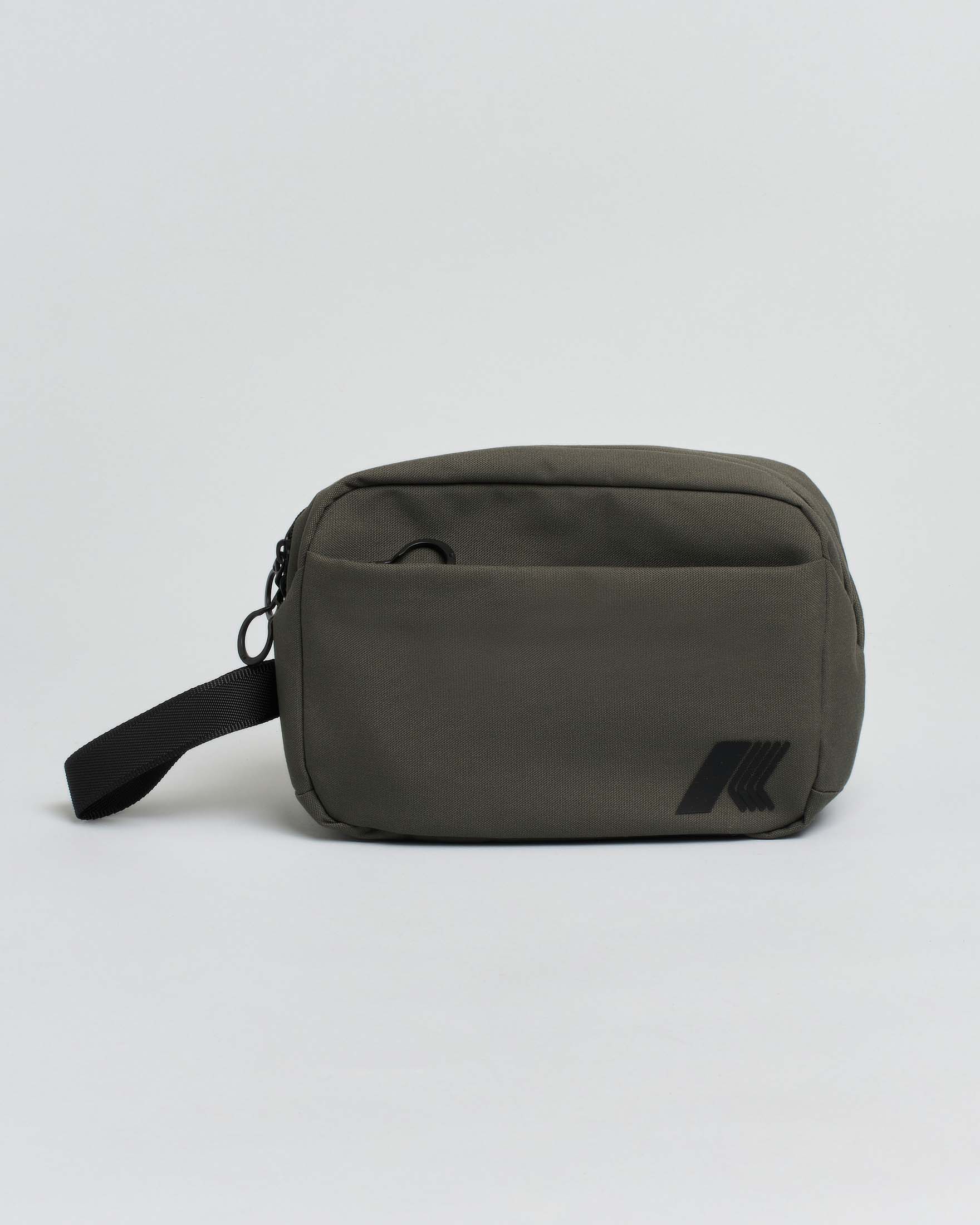 Beauty case K-way Travis verde militare in cordura impermeabile