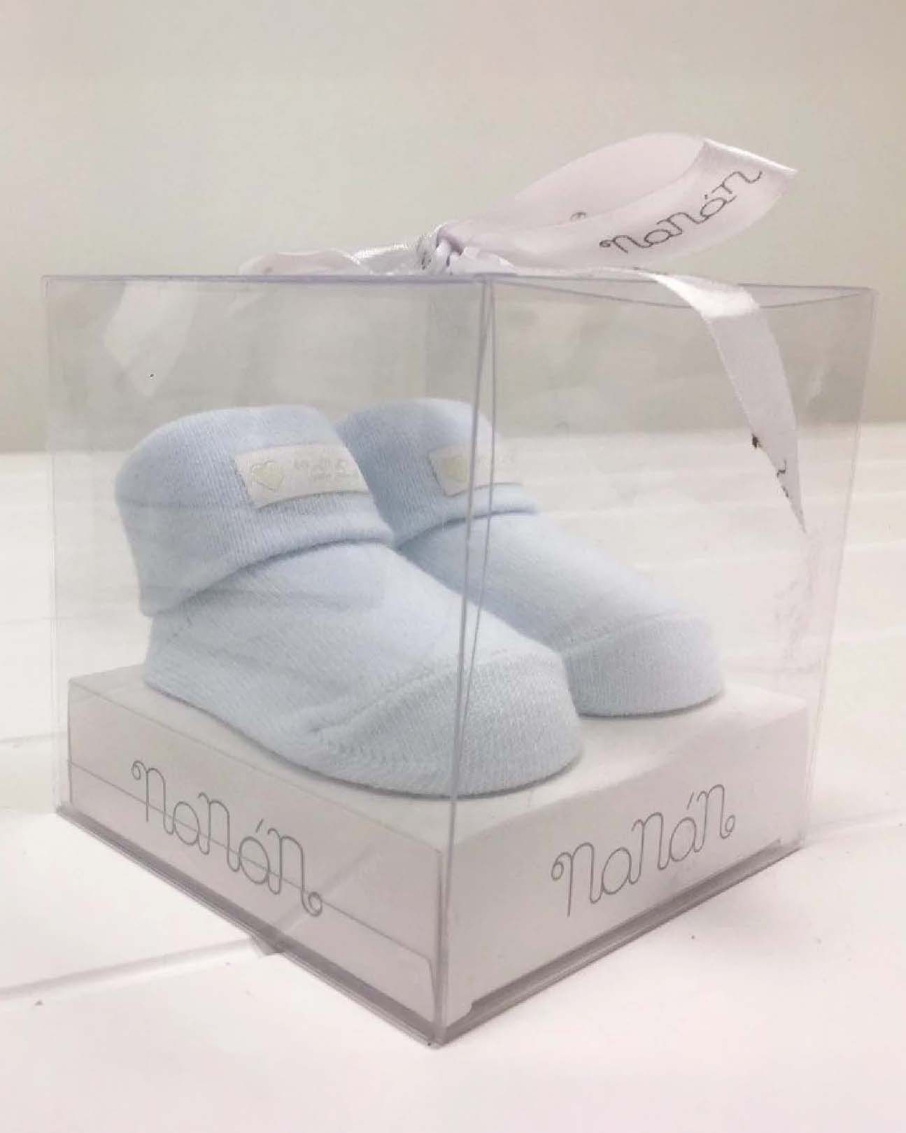 Calzini Nanan azzurri in cotone con risvolto