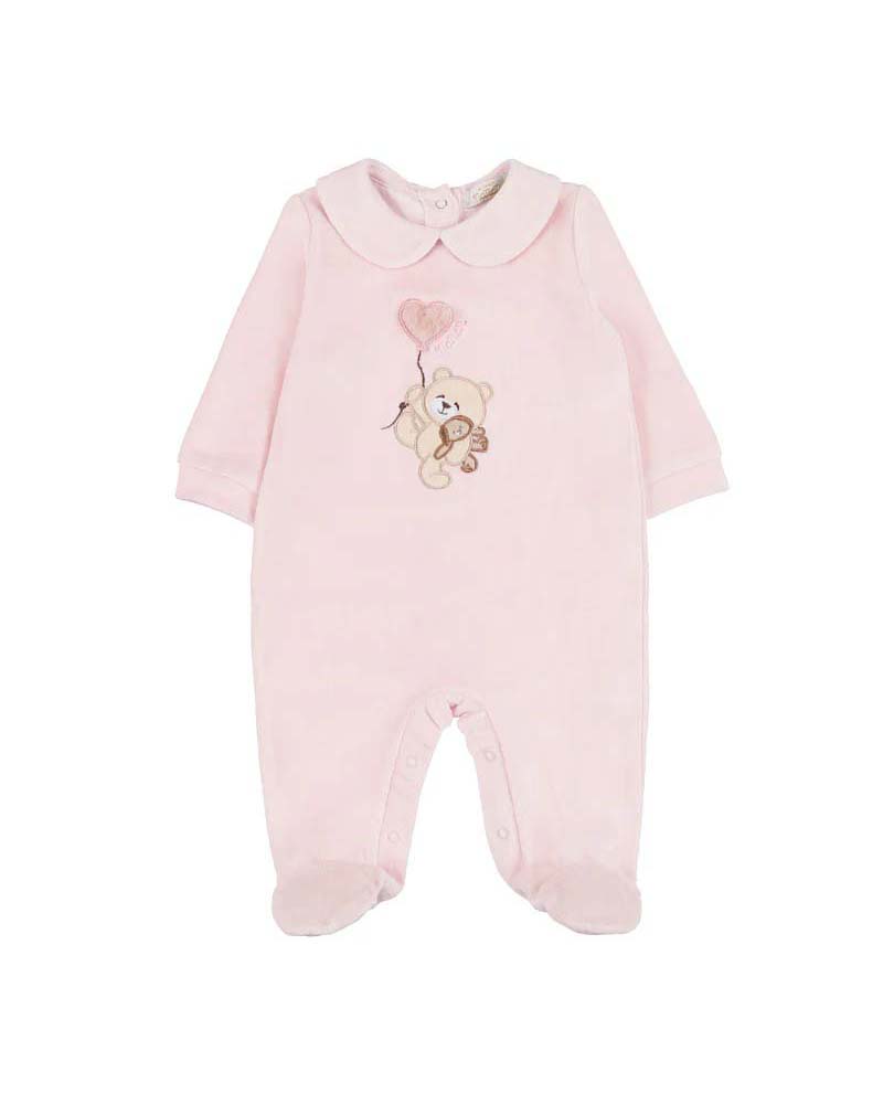 Tutina Nanan rosa in ciniglia con orsetto