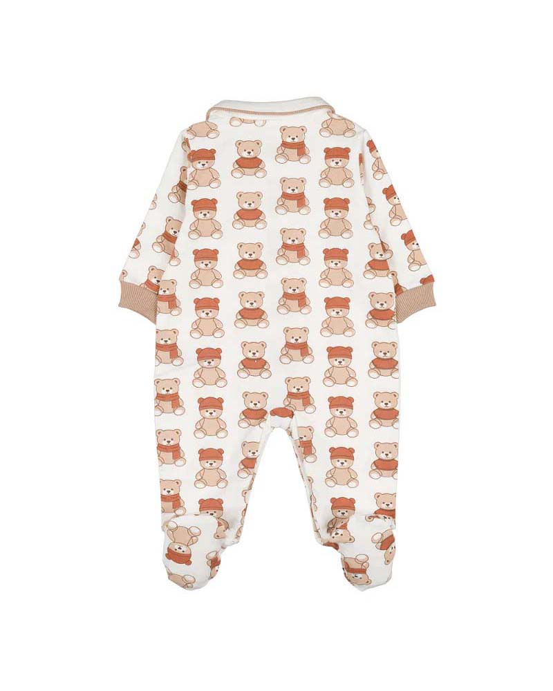 Tutina Nanan bianca in puro cotone con orsetti all over image