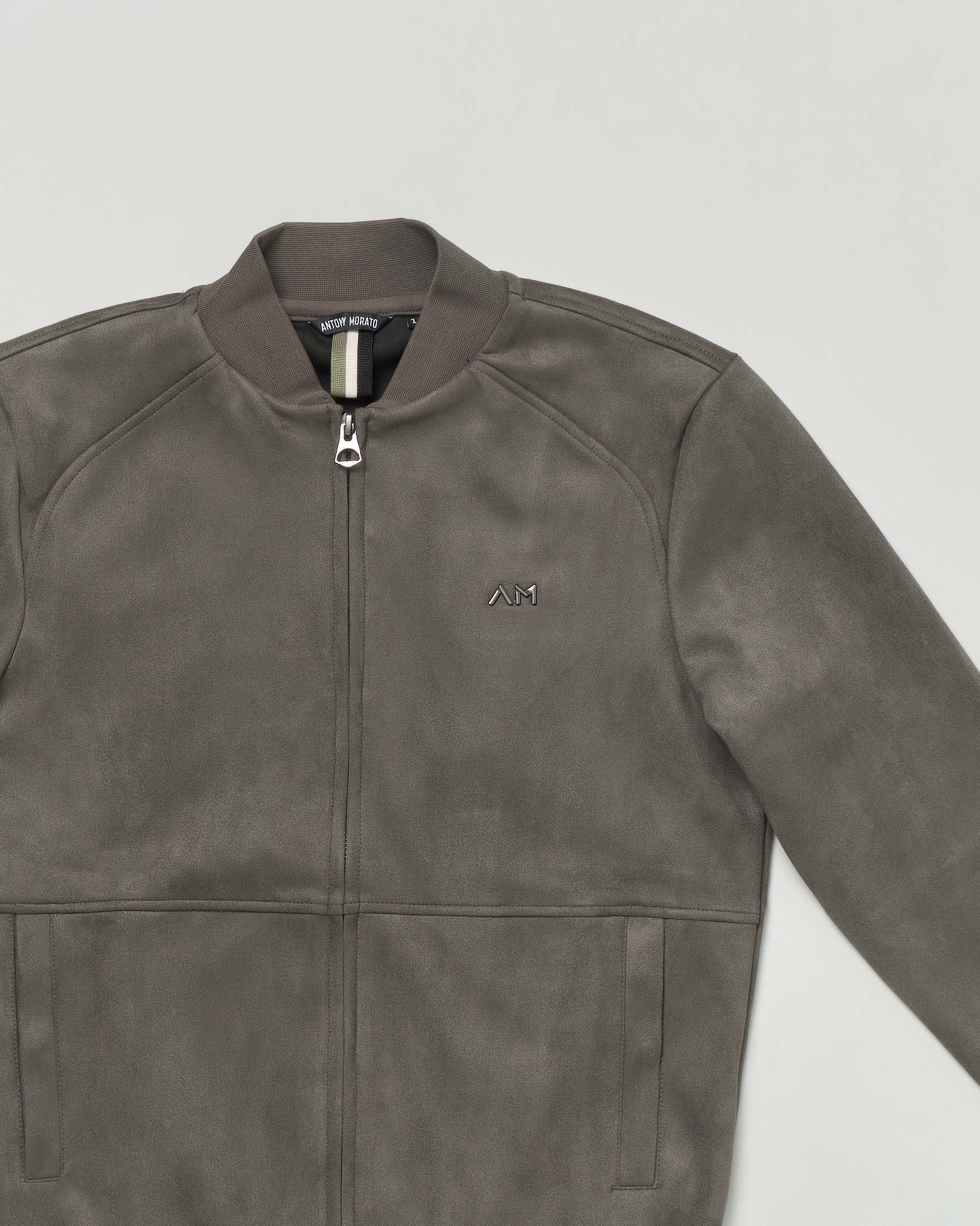 Bomber Antony Morato in suede verde militare image