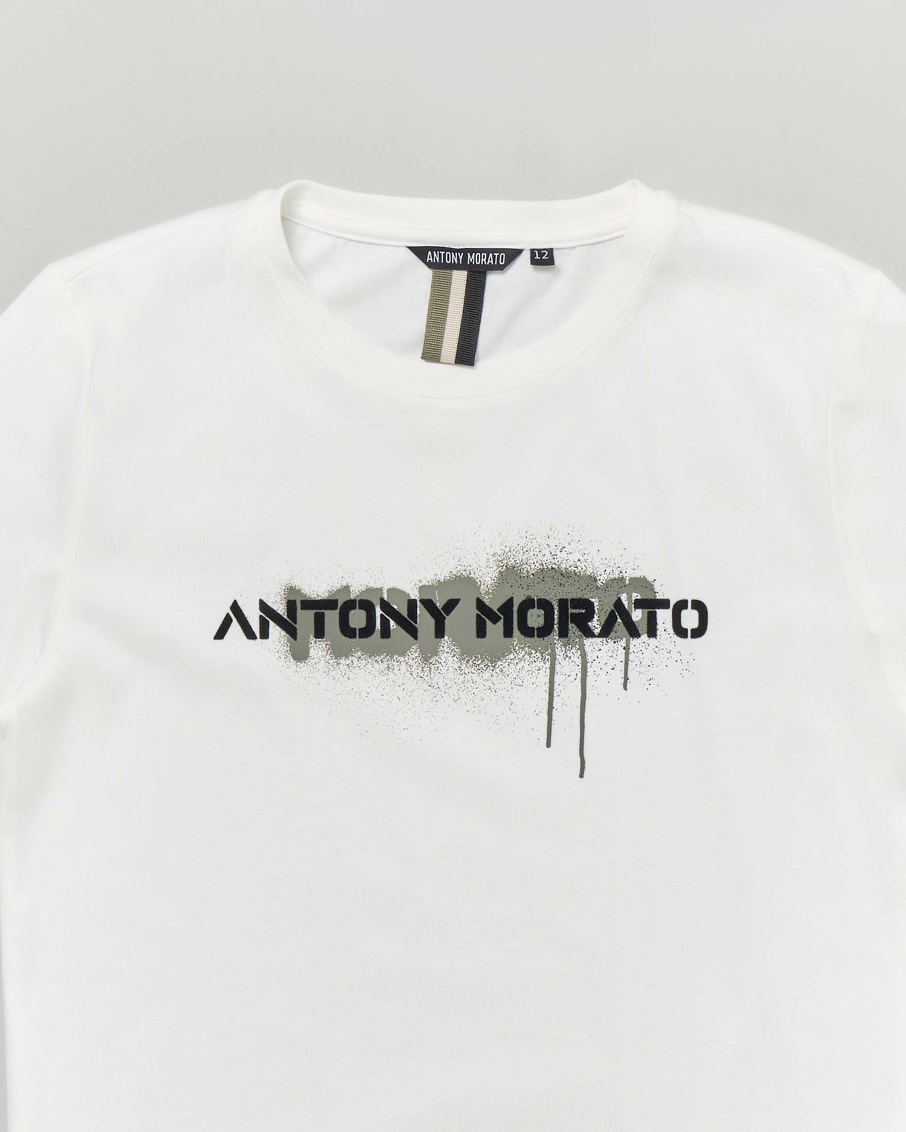 T-shirt bianca Antony Morato in puro cotone con logo colato image