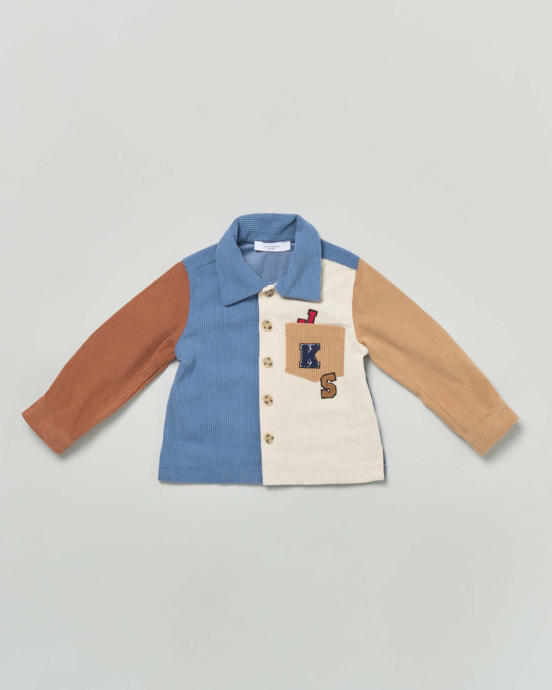 Camicia Jeckerson colorblock in velluto a costine