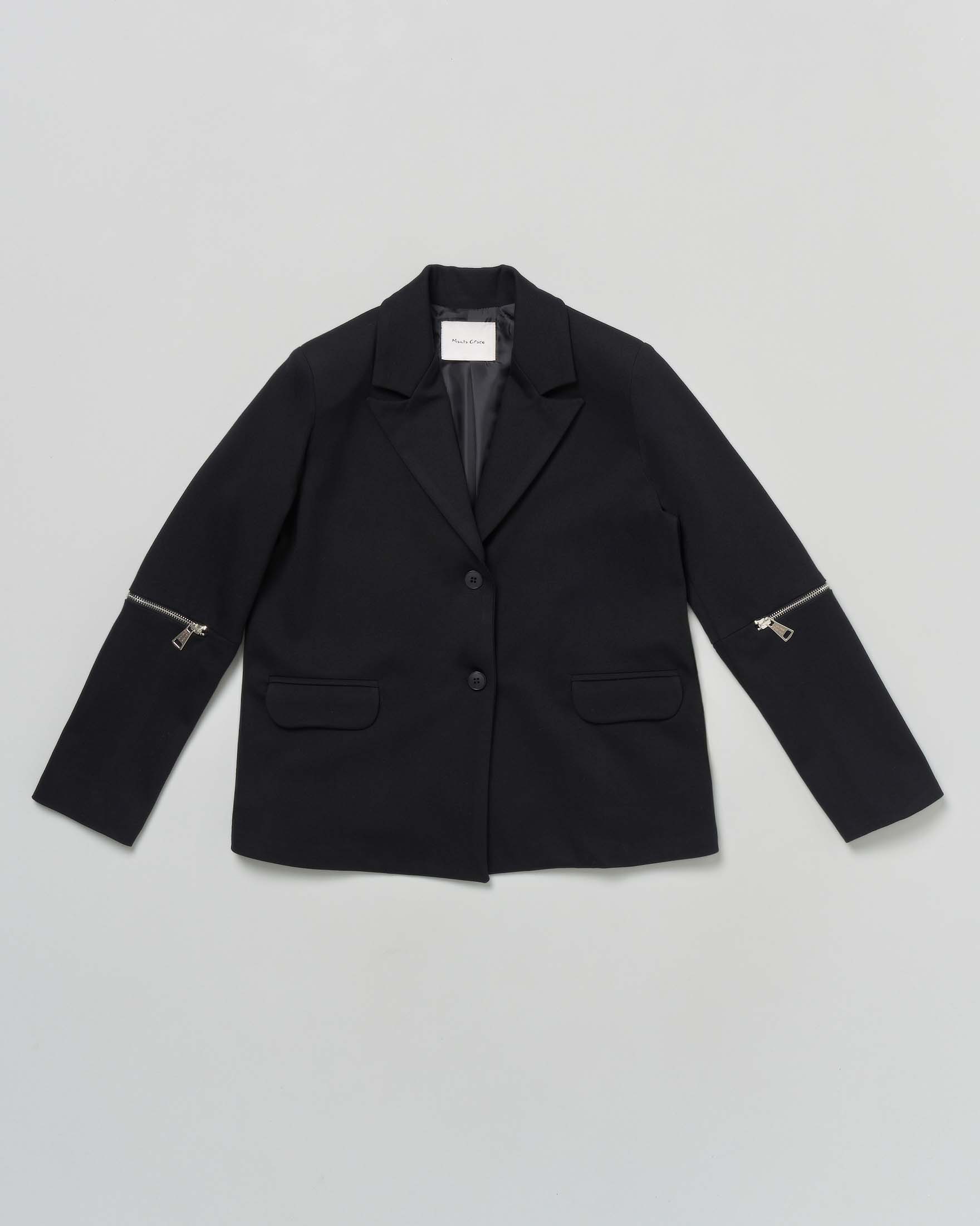 Blazer nero Manila Grace con zip sulle maniche