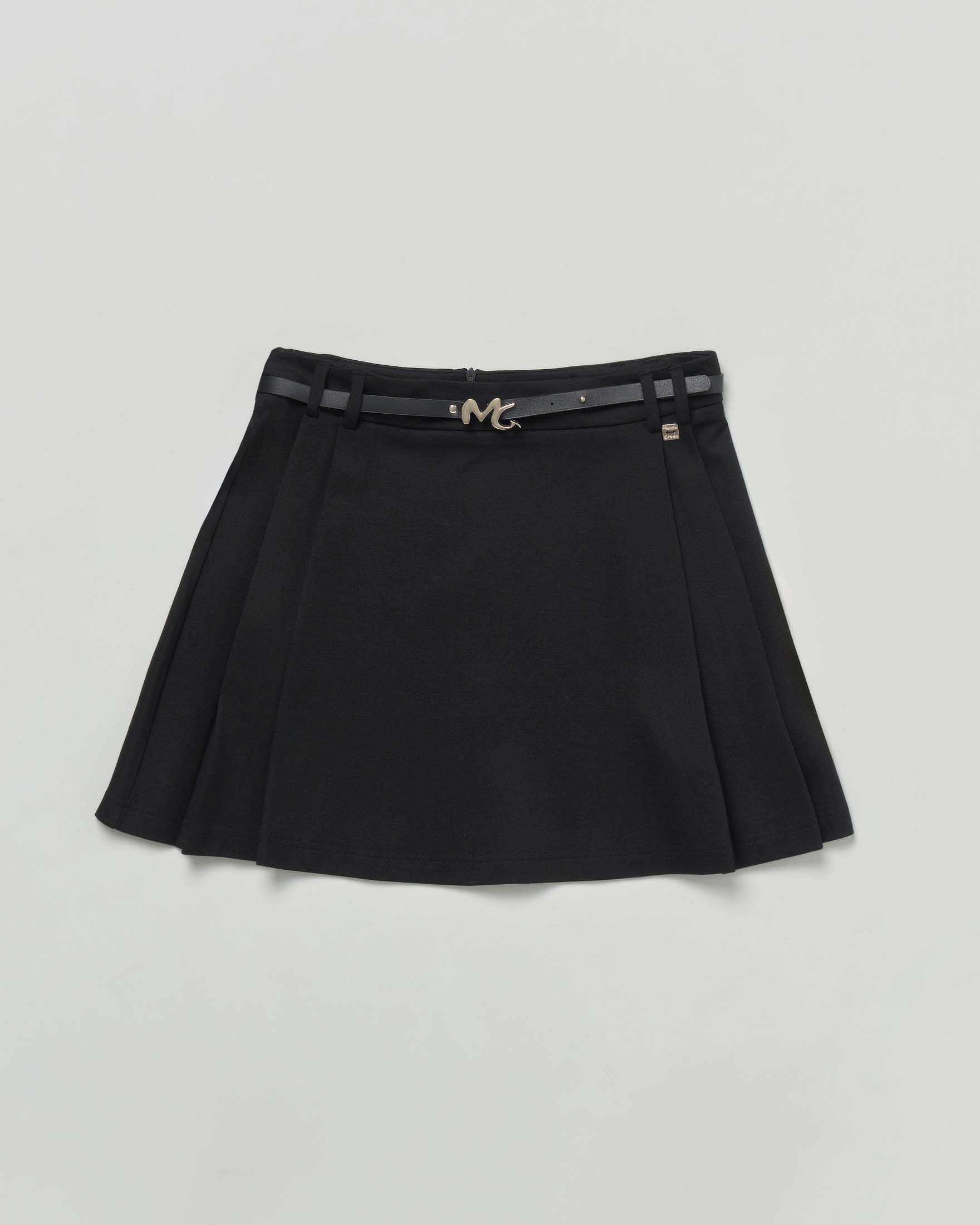 Gonna nera Manila Grace plisettata con cinturina