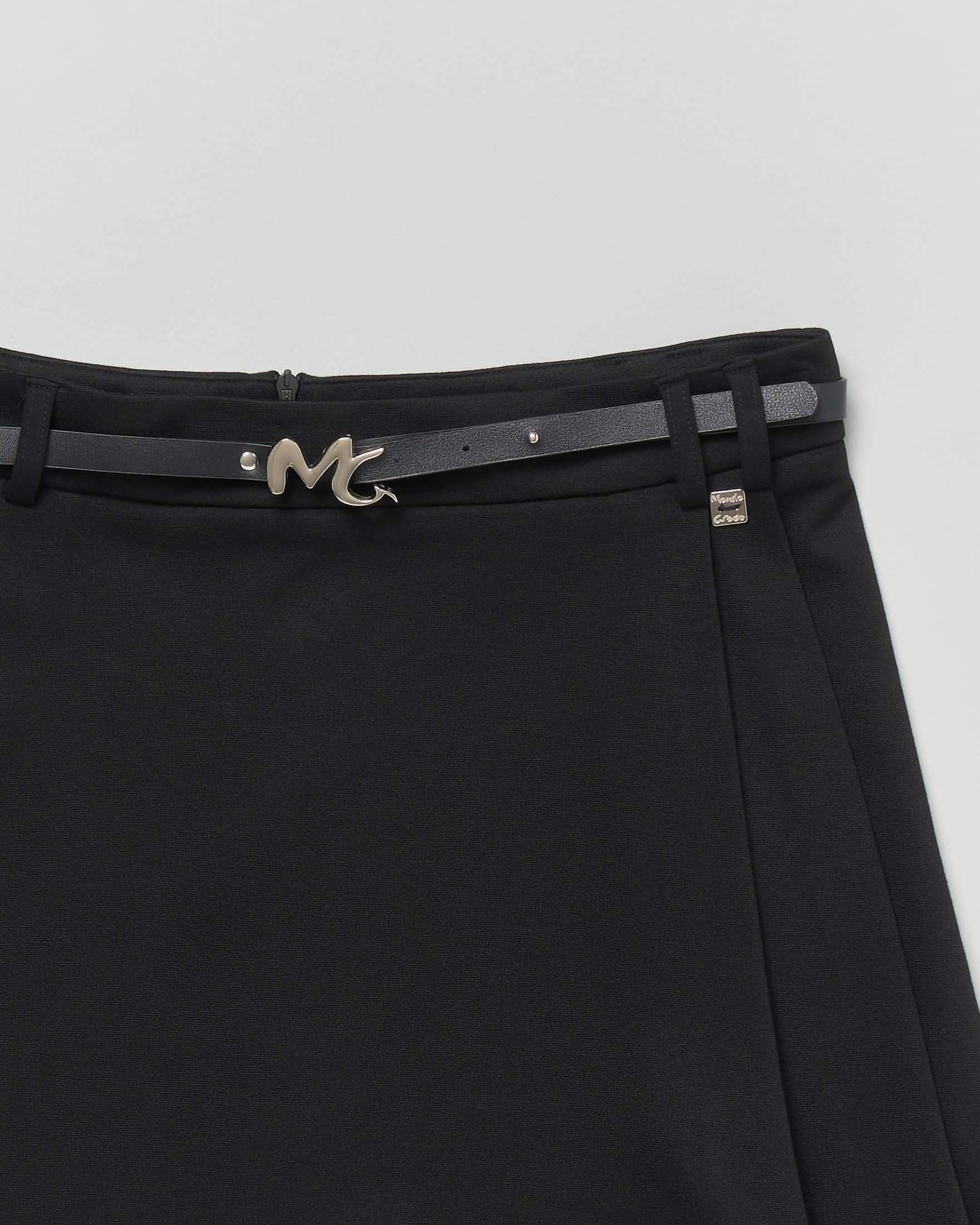 Gonna nera Manila Grace plisettata con cinturina image