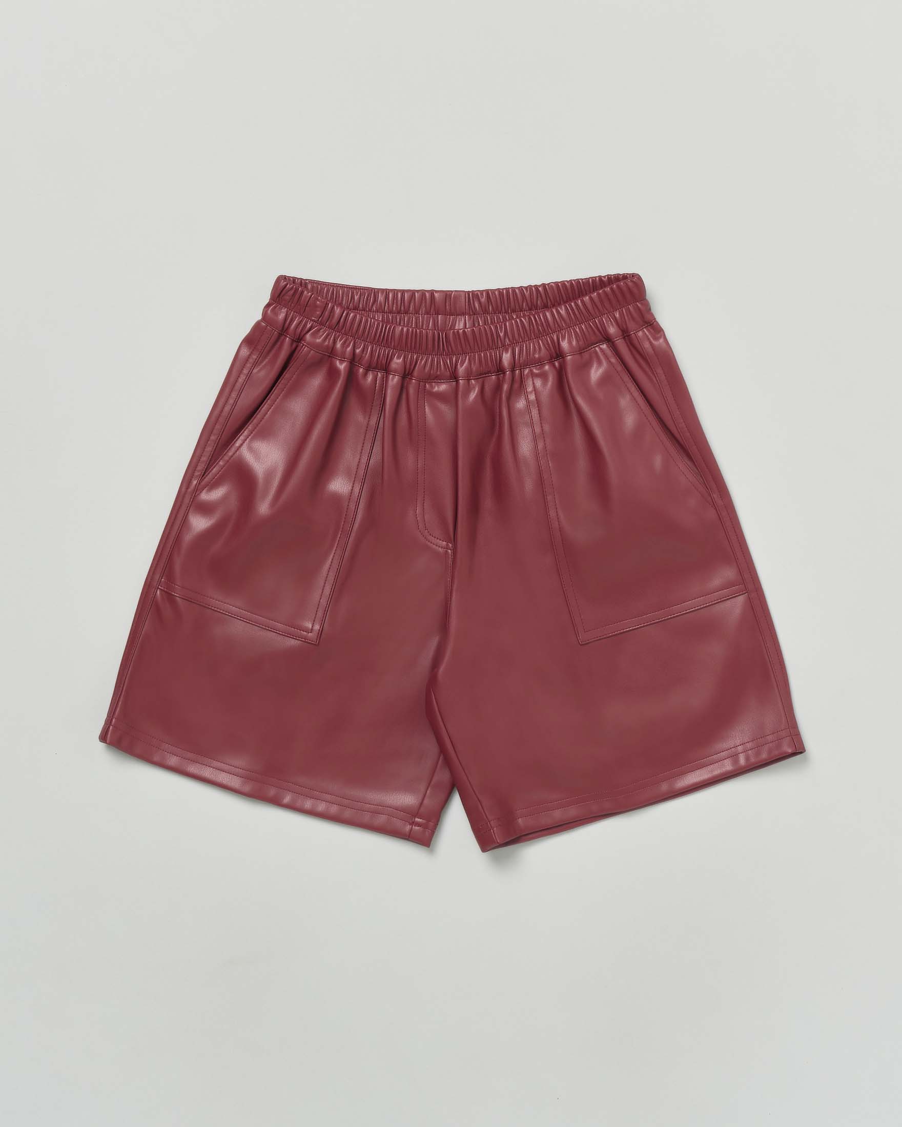 Short Manila Grace bordeaux in ecopelle