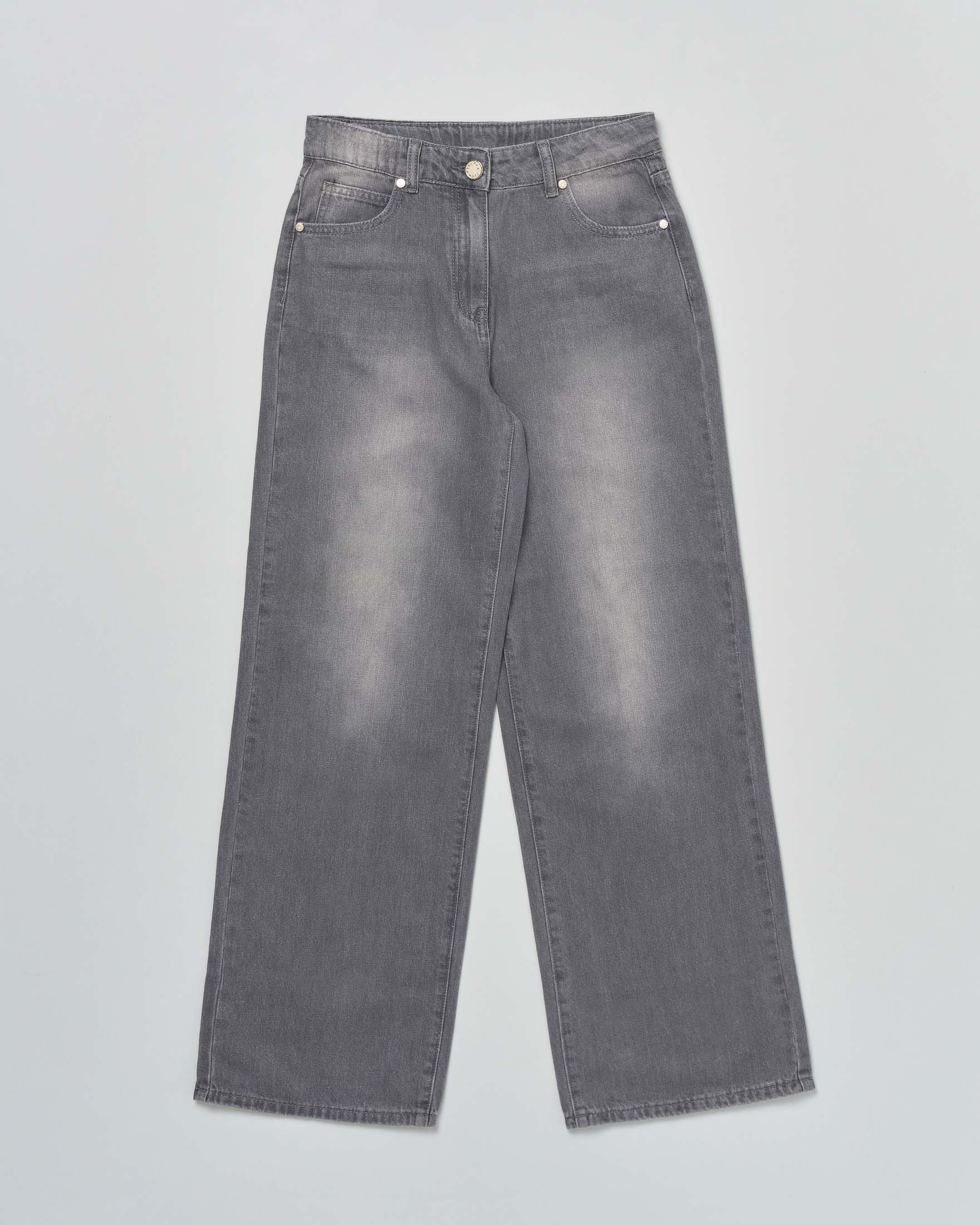 Jeans palazzo Manila Grace grigio in puro cotone