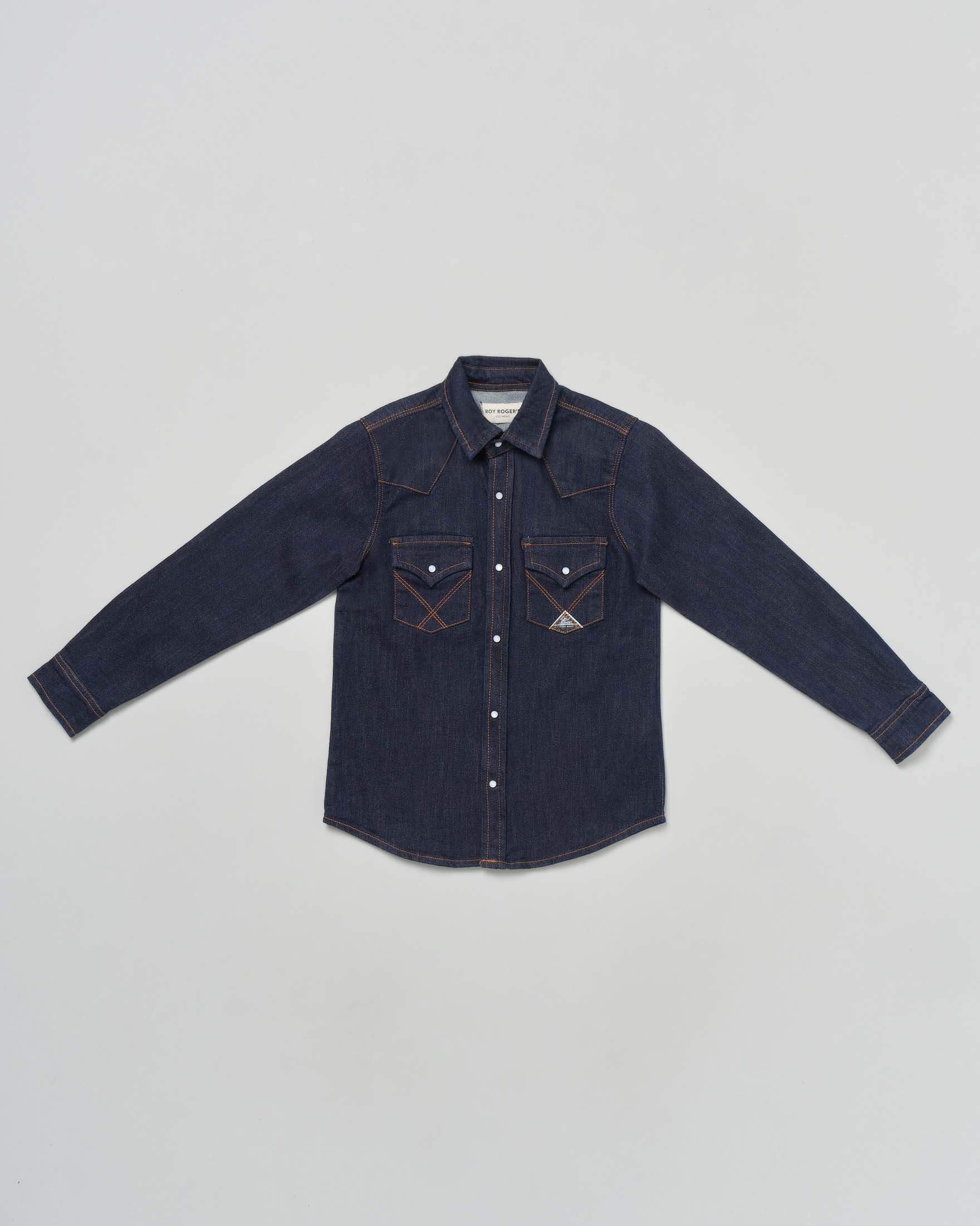 Camicia Roy Roger's western in denim lavaggio scuro