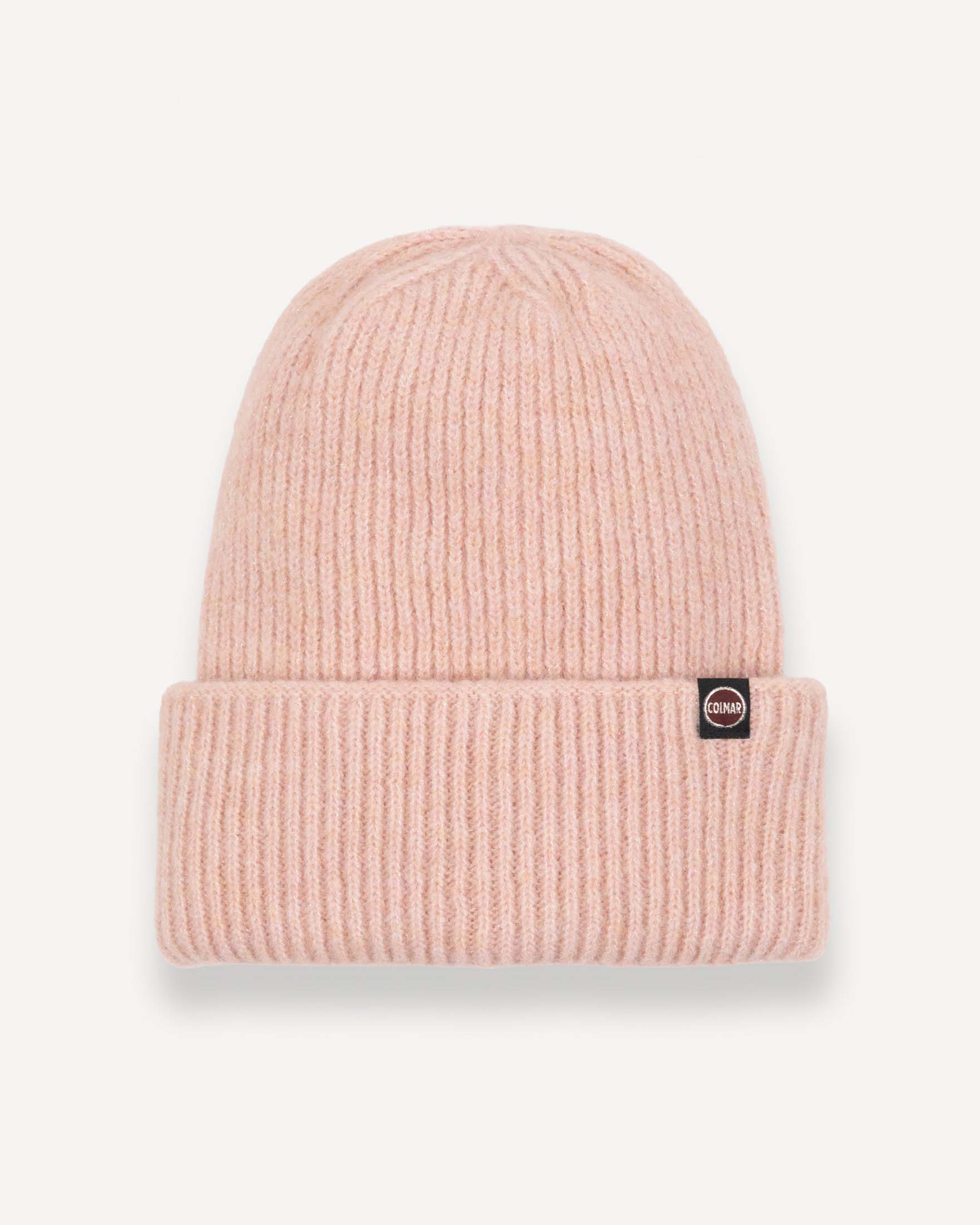 Berretto rosa Colmar Originals a coste in misto lana con inserti in lurex