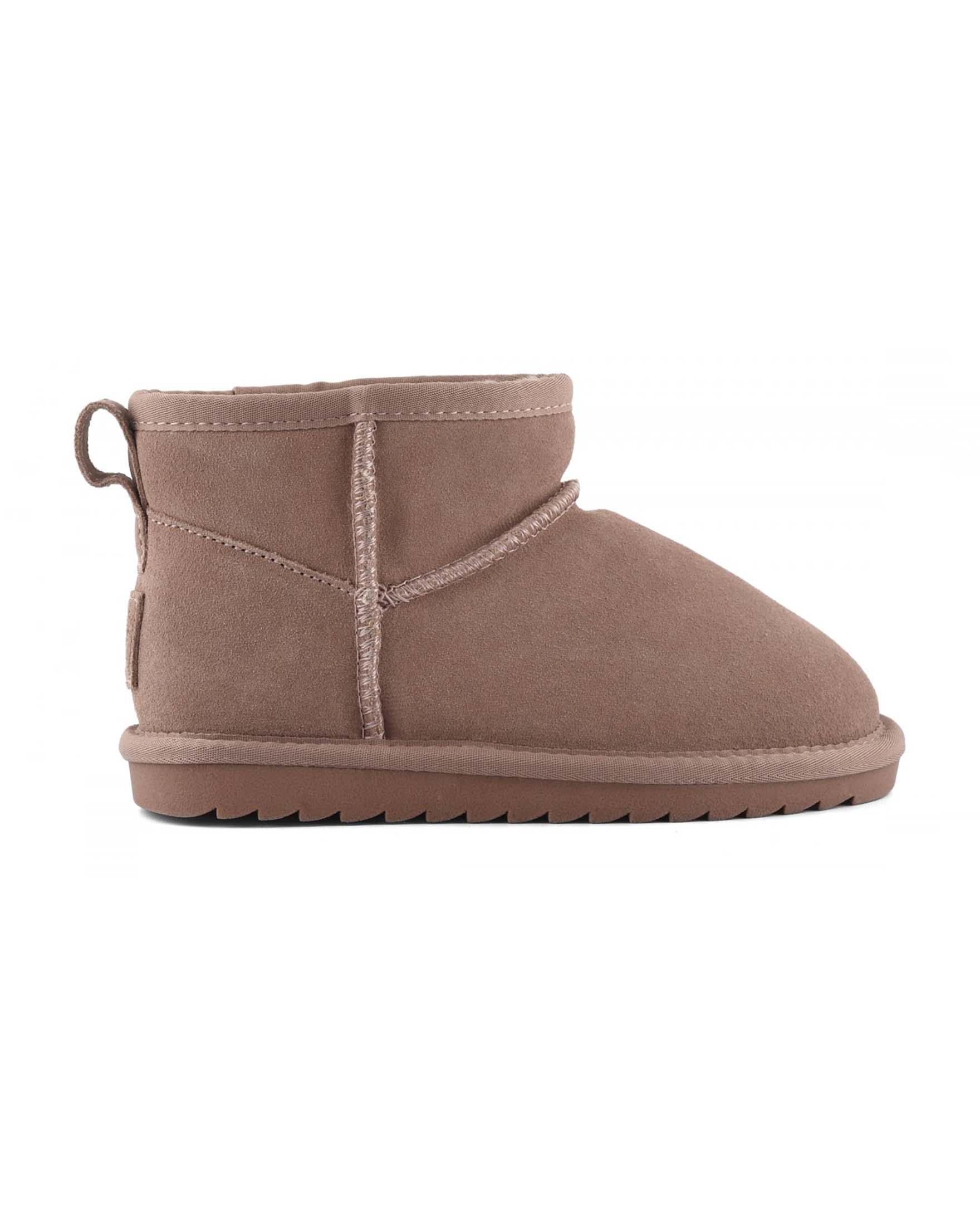 Stivaletto Colors of California color malva in pelle scamosciata con suola gommata