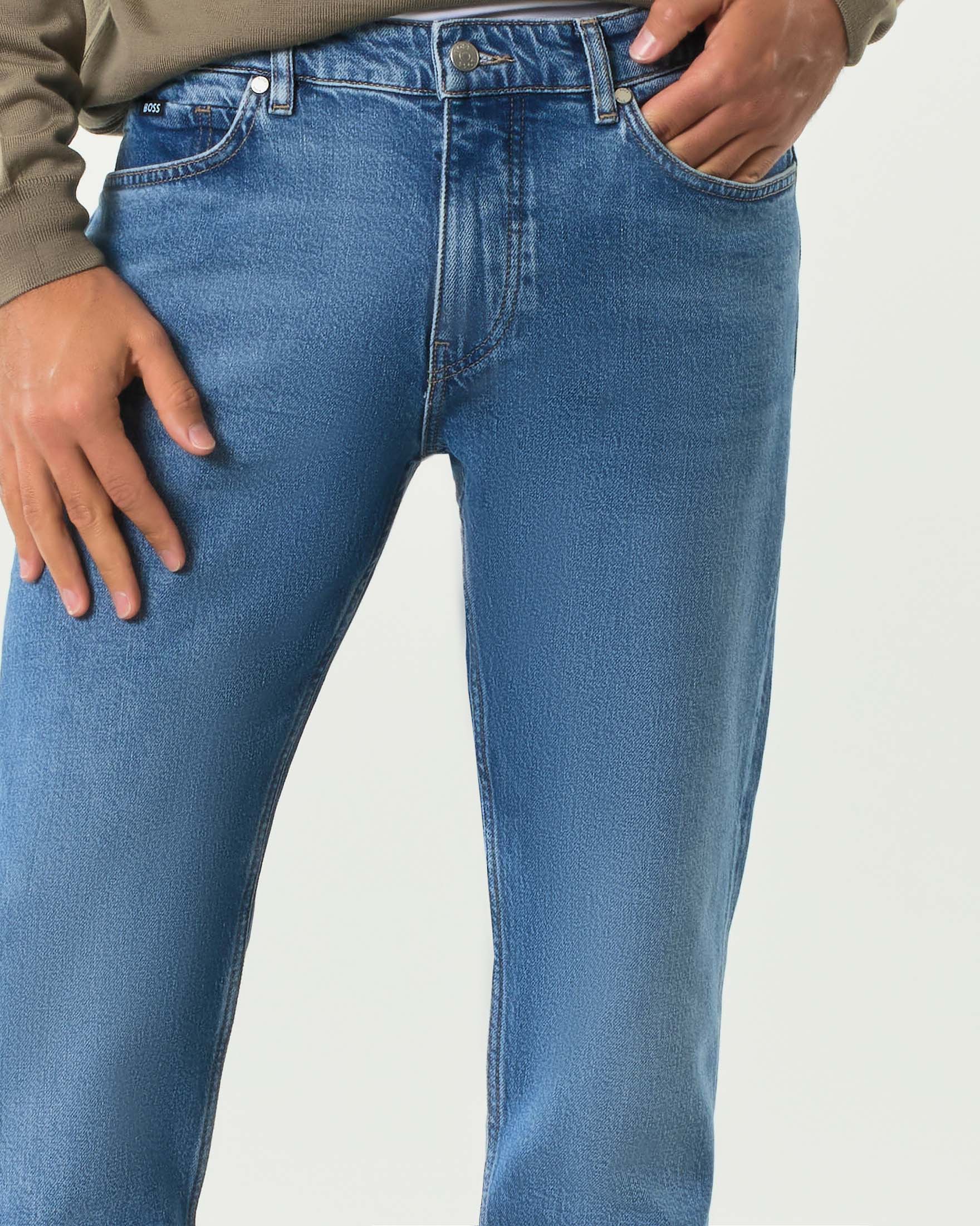 Jeans Delaware Boss slim-fit lavaggio chiaro super stone washed image