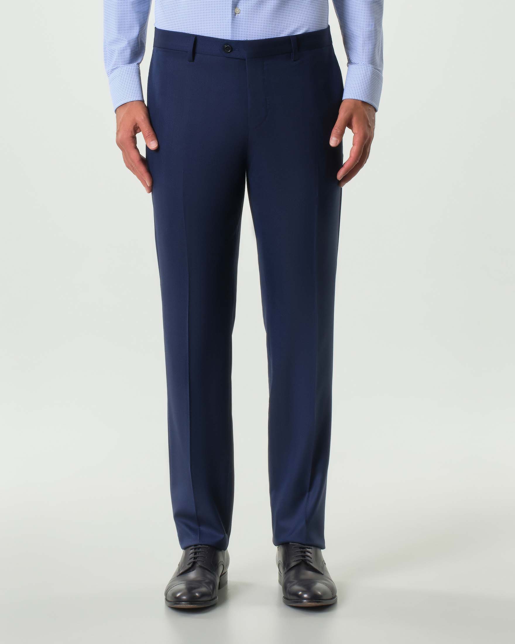 Abito Colamarino in tela di pura lana Vitale Barberis Canonico blu