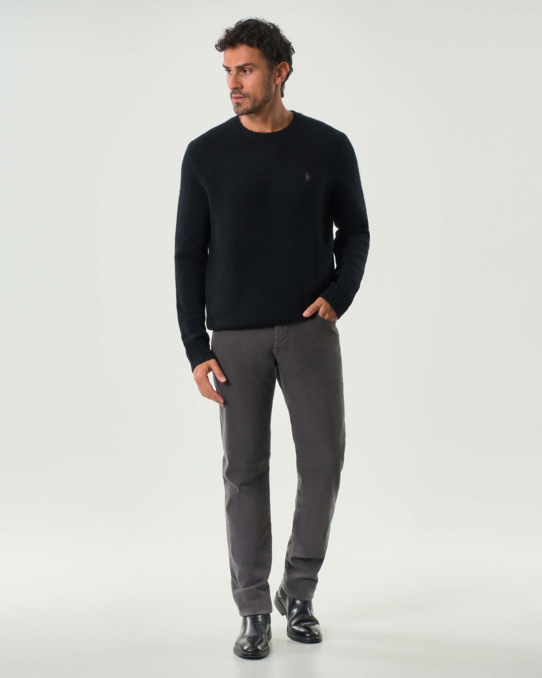 Pantaloni cinque tasche Jacob Cohen Nick slim-fit antracite in gabardina di cotone stretch