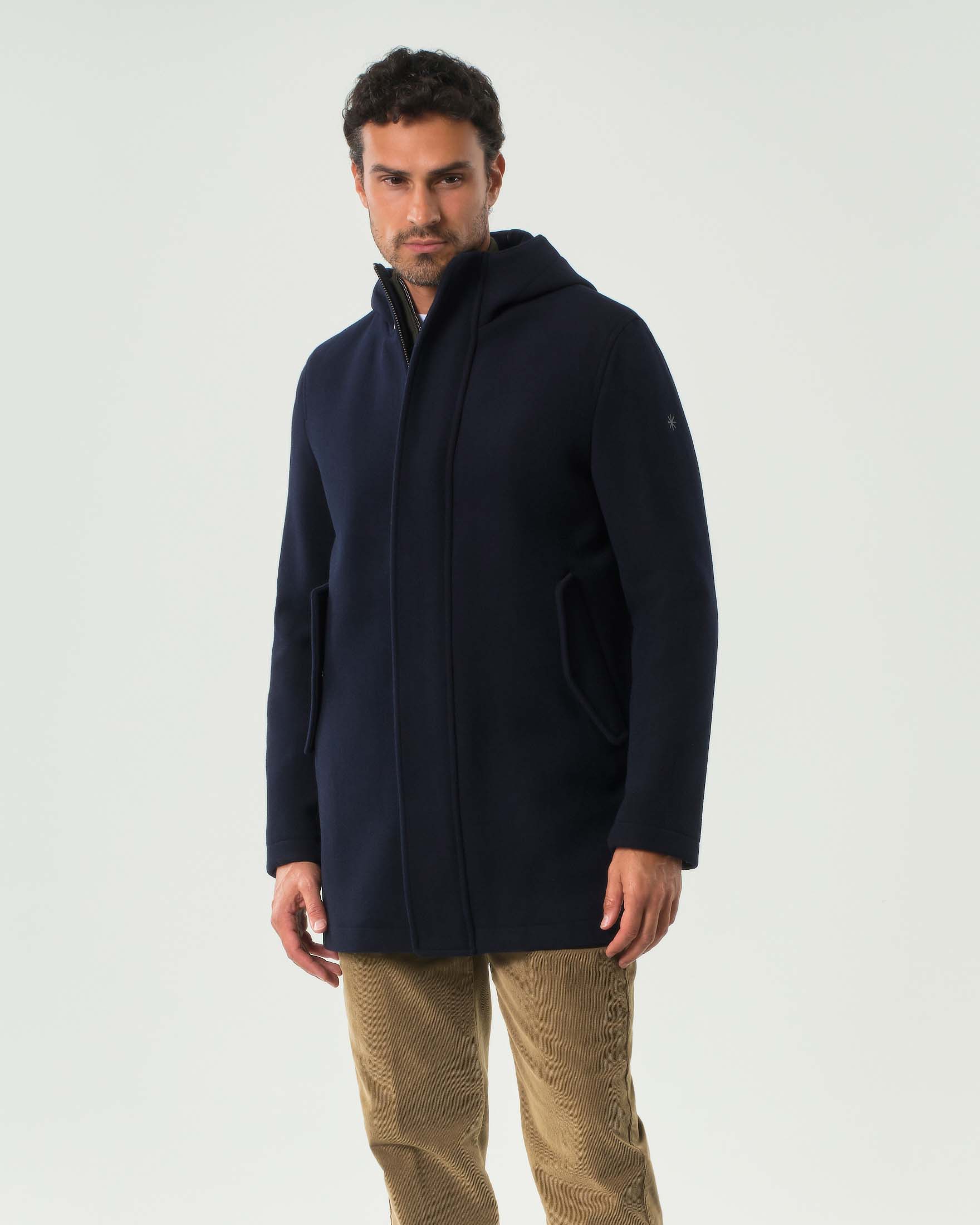 Parka Manuel Ritz blu in panno di misto lana image