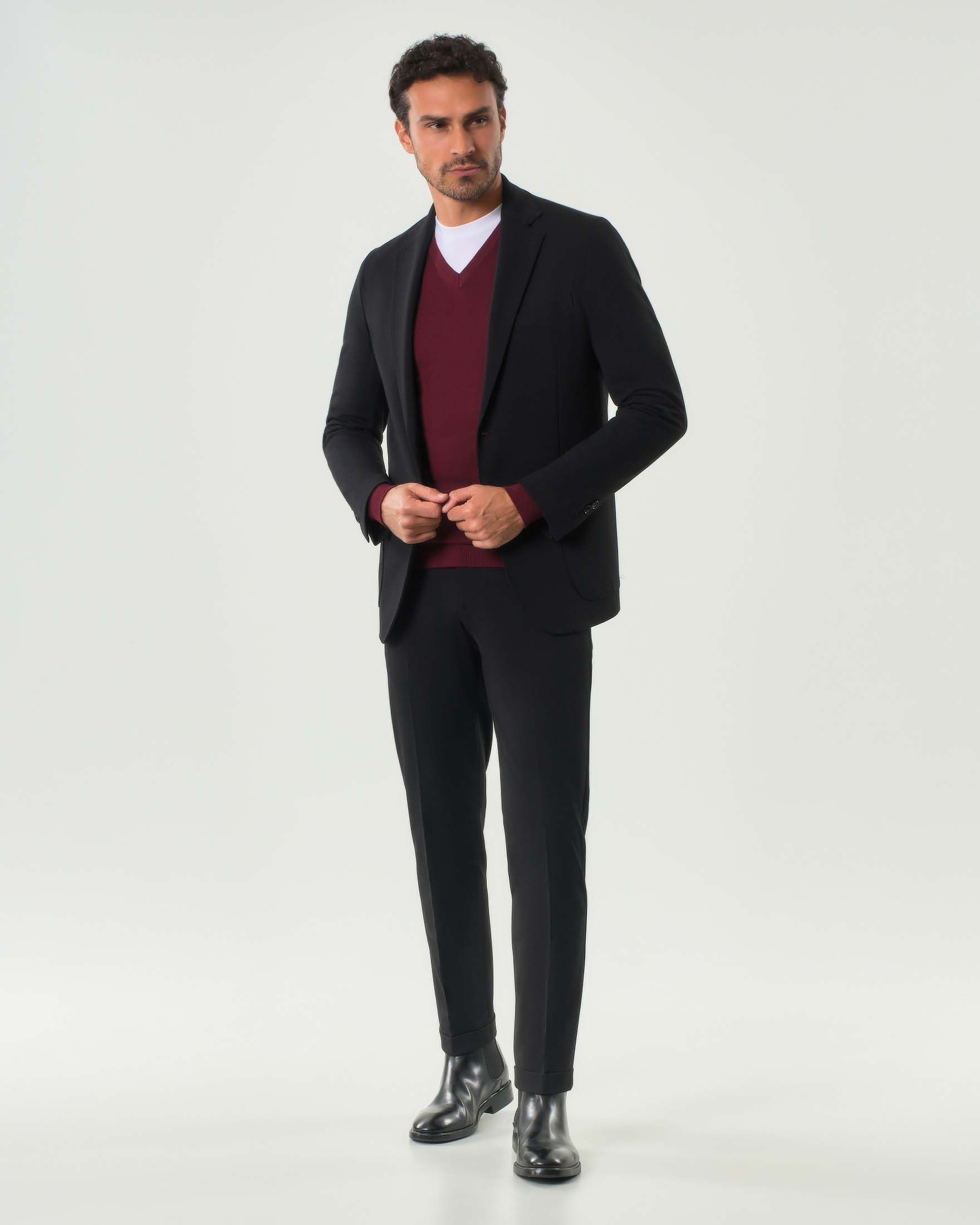 Blazer Paul Baker nero in jersey di viscosa stretch