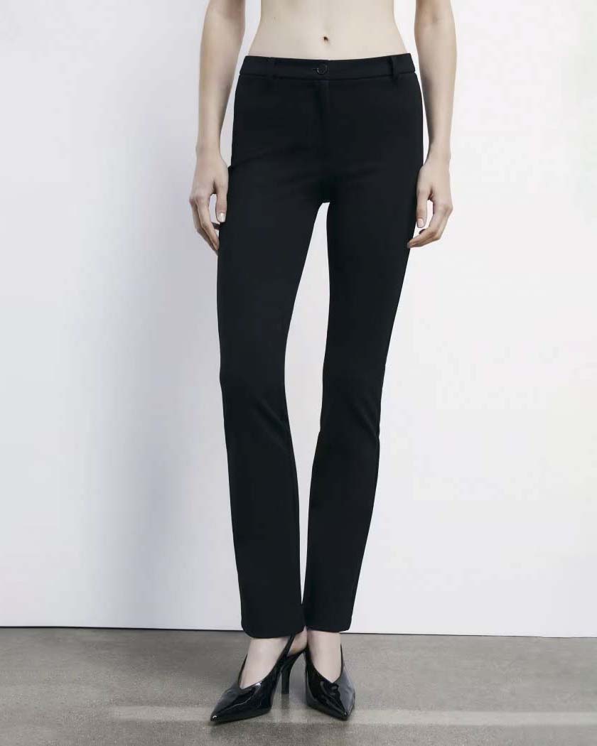 Pantaloni neri skinny Patrizia Pepe misto viscosa lavorata a punto Milano image