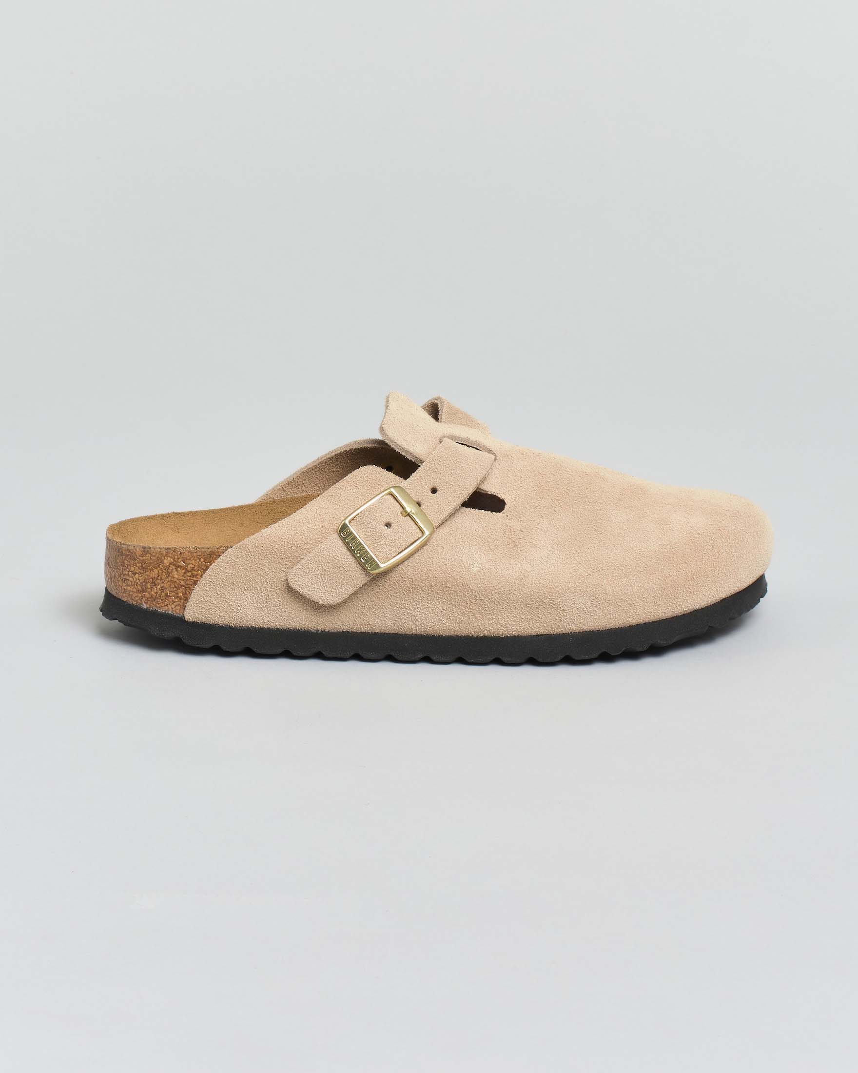 Sandalo Boston color sabbia in pelle scamosciata