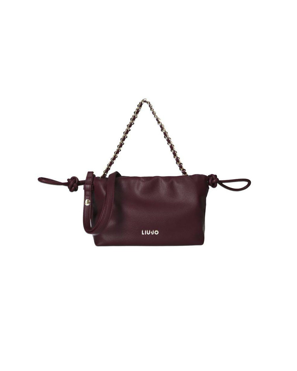 Borsa Liu Jo Accessories bordeaux in similpelle con logo metallico e tracolla a catena