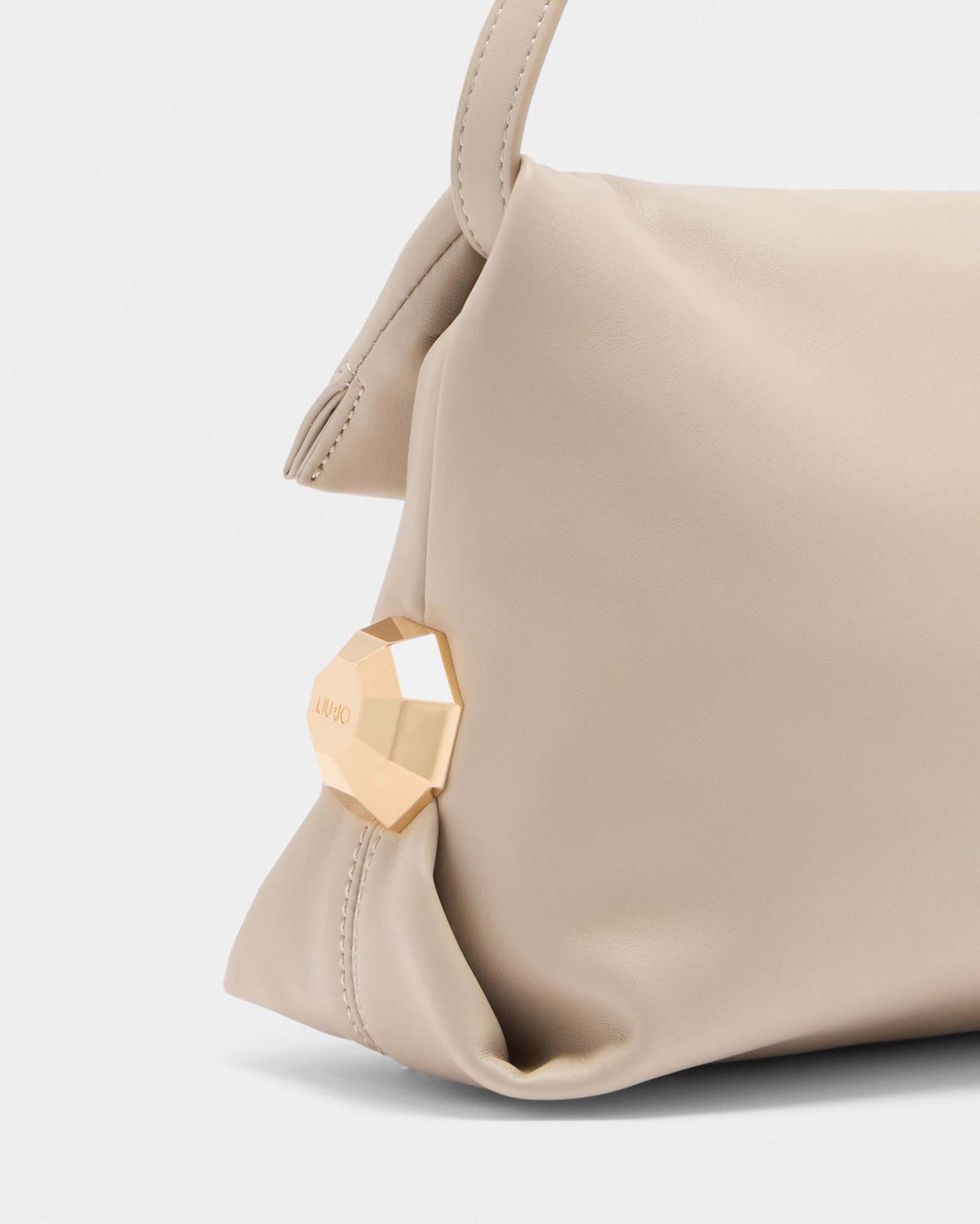 Borsa a spalla Liu Jo Accessories sabbia in similpelle con logo dorato frontale image