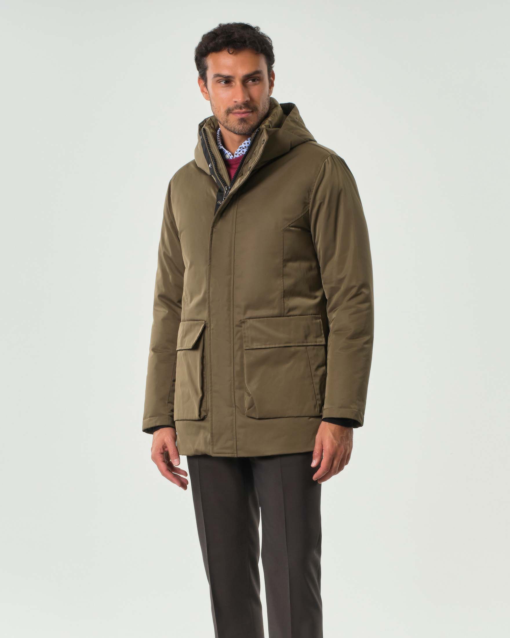 Parka Aspen Pellizzari color bronzo in misto cotone imbottito in piuma image