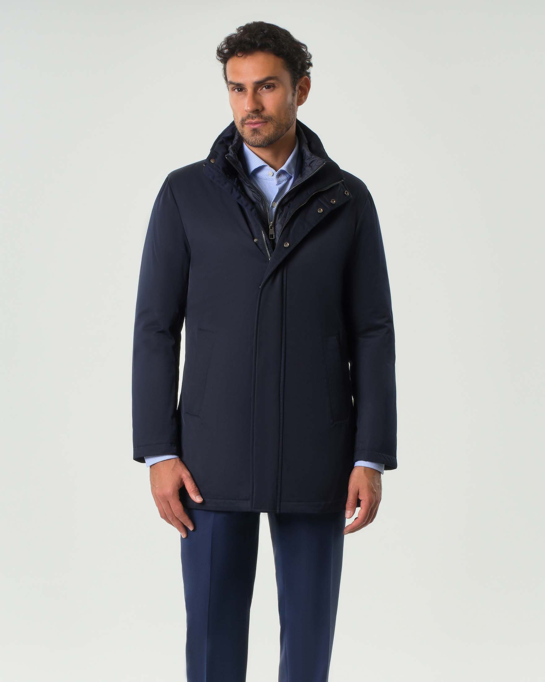 Impermeabile Amburgo Pellizzari color bronzo in misto cotone con davantino staccabile imbottito in piuma