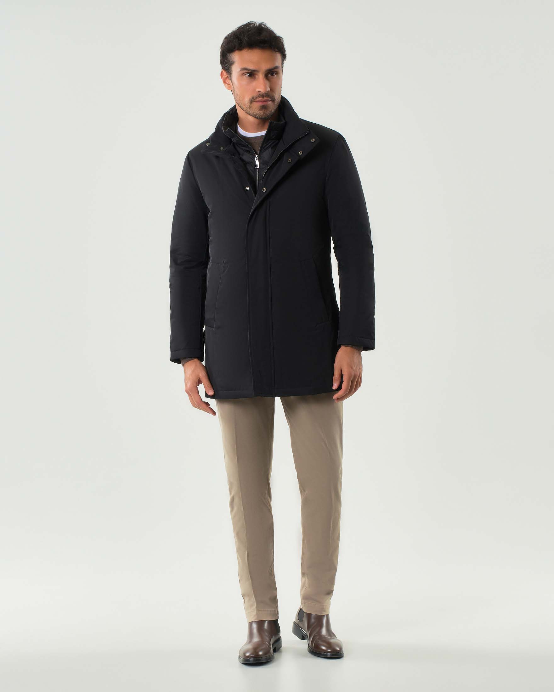 Impermeabile Amburgo Pellizzari color bronzo in misto cotone con davantino staccabile imbottito in piuma