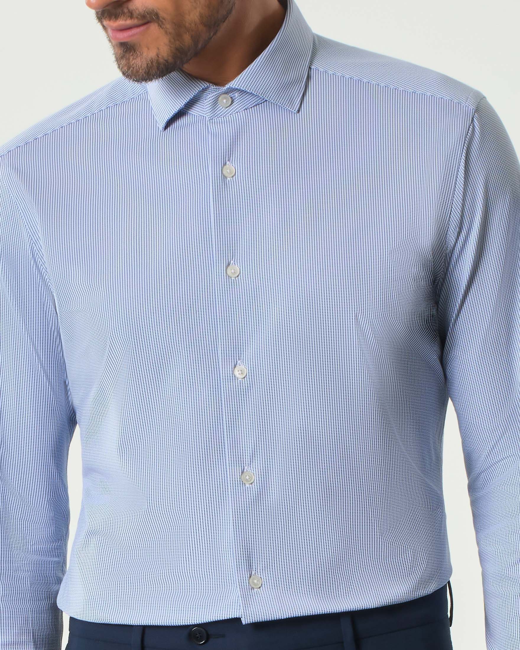 Camicia Xacus azzurra micro armatura in tessuto tecnico active image