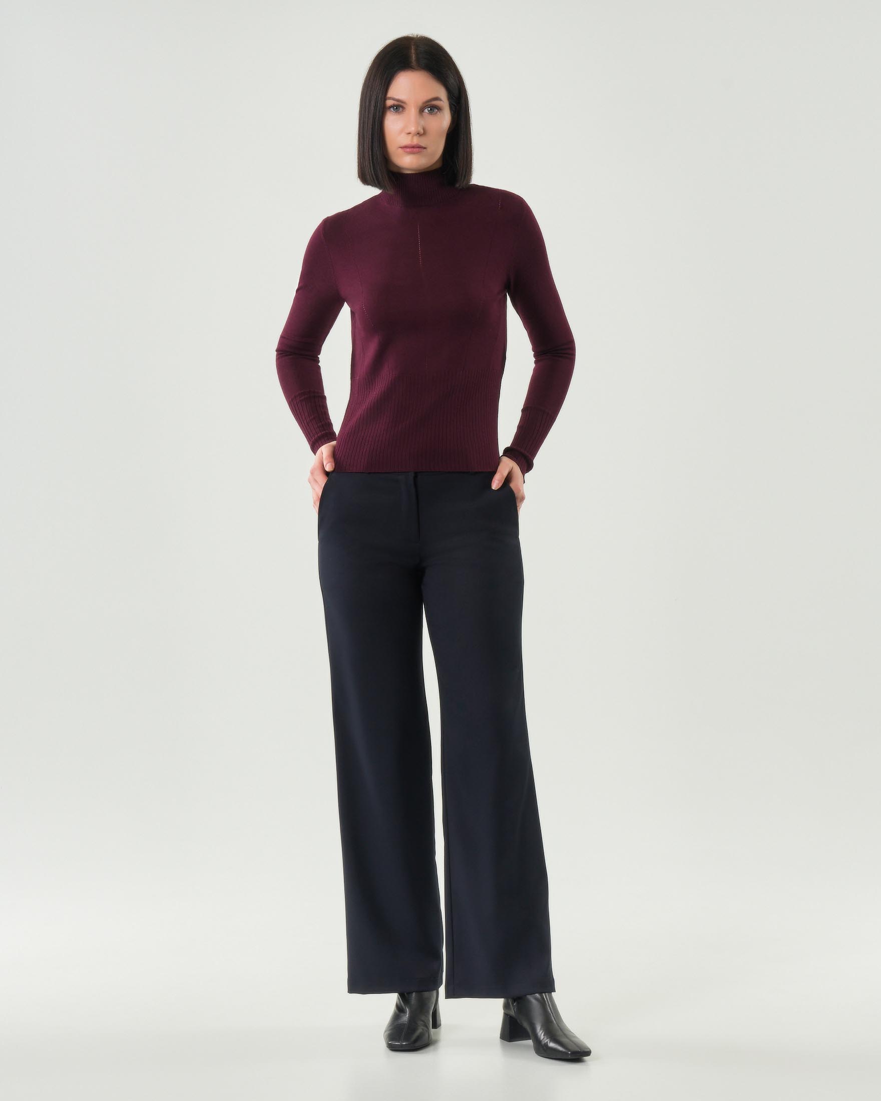 Pantaloni blu straight Hlo! in tela di misto viscosa dalla linea straight