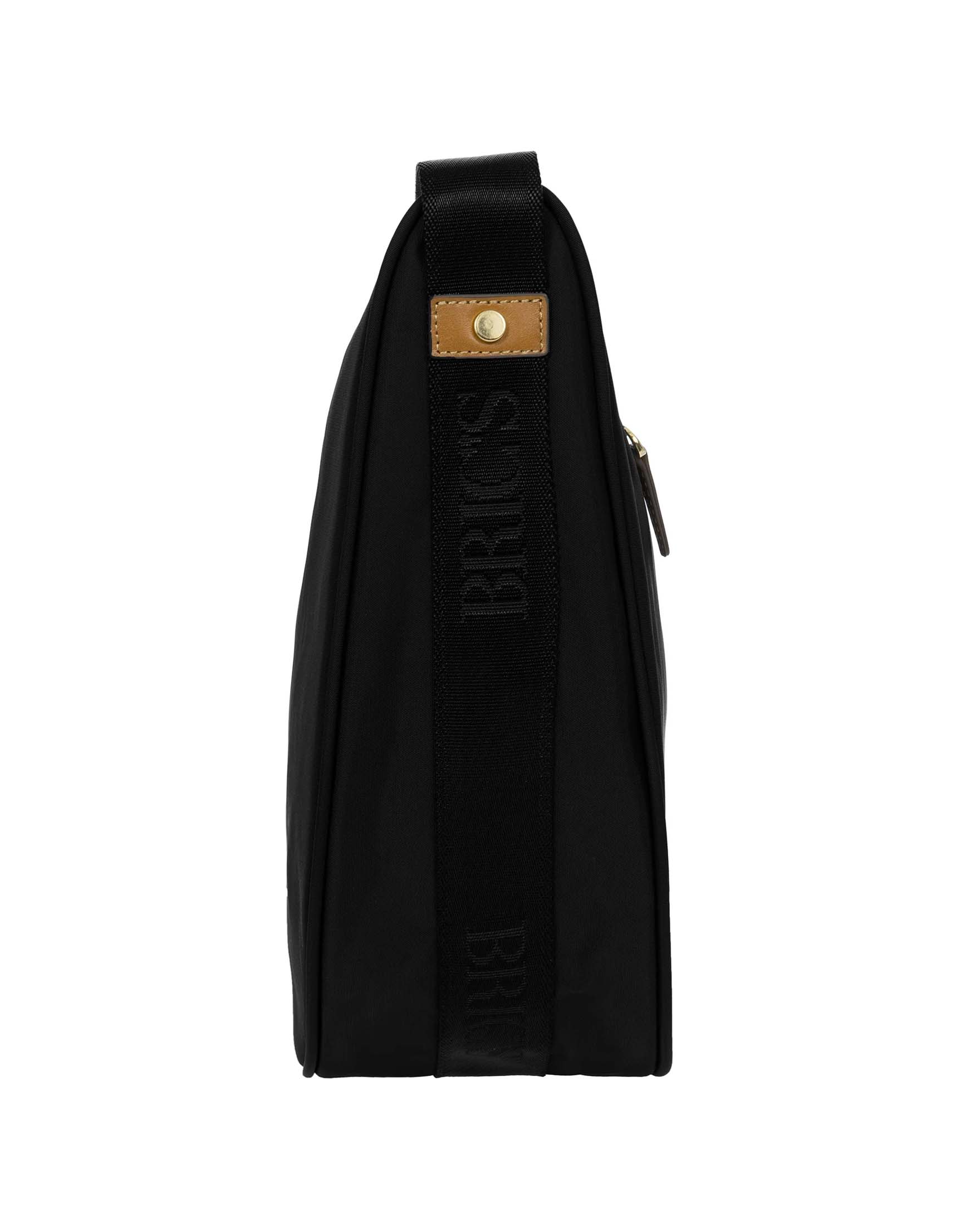 Borsa a tracolla nera Bric's misura grande a mezzaluna Bric's in nylon con tracolla in tessuto
