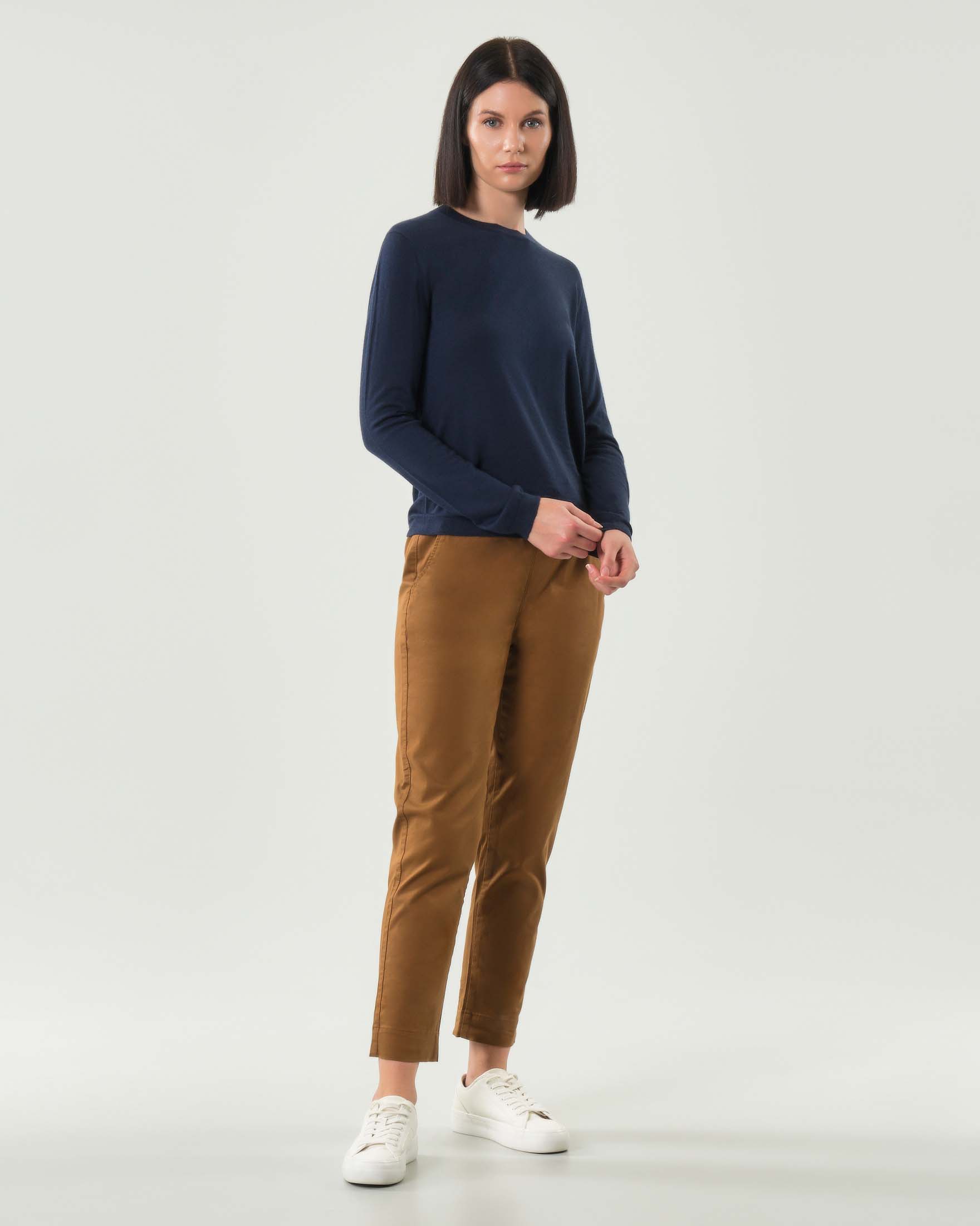 Maglia blu MM Max Mara in misto lana e cashmere con scollo a giro image