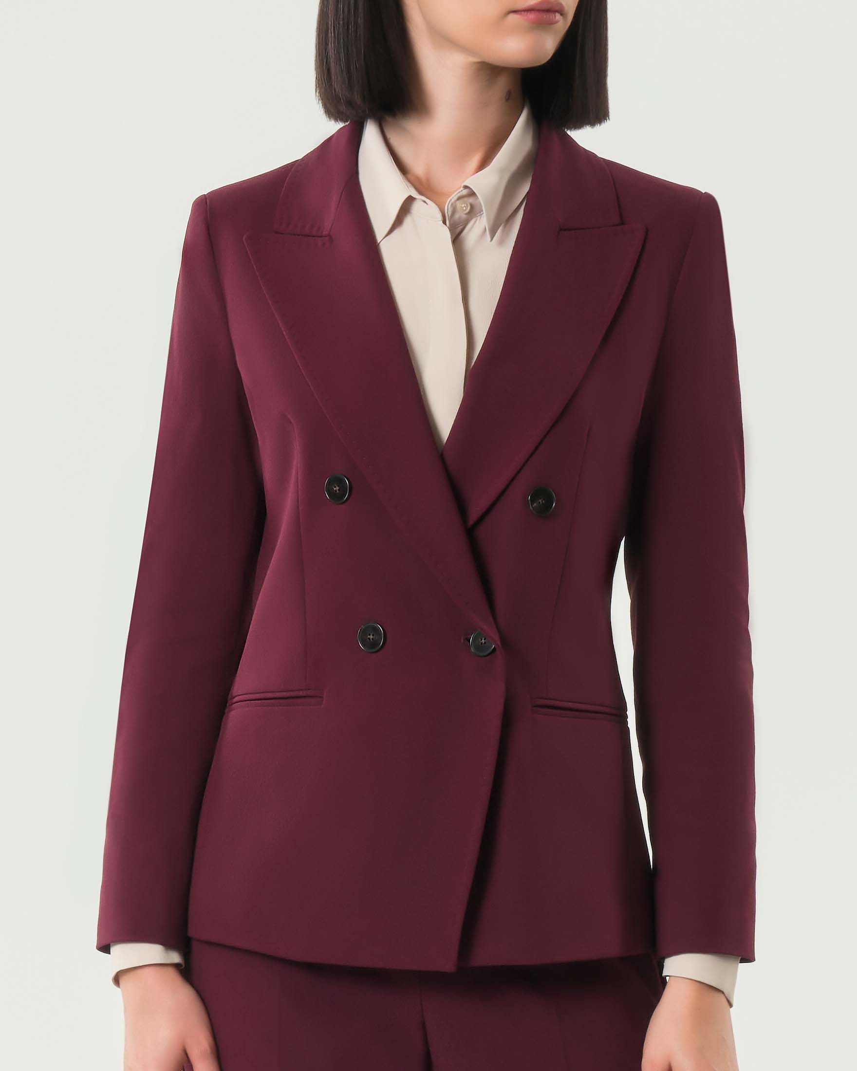 Giacca bordeaux sfiancata Marella in tela di misto viscosa con chiusura a doppiopetto image