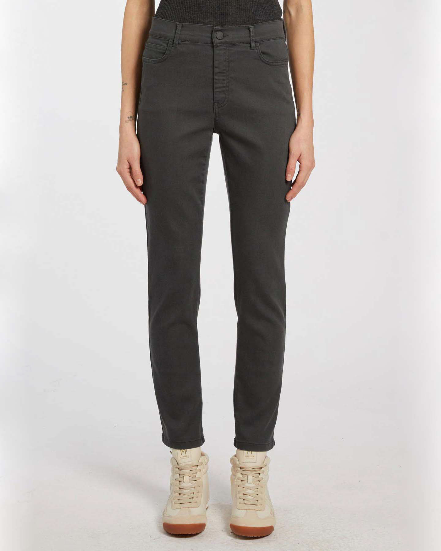Jeans skinny grigio antracite Marella MONOCHROME in bull di lyocell e cotone