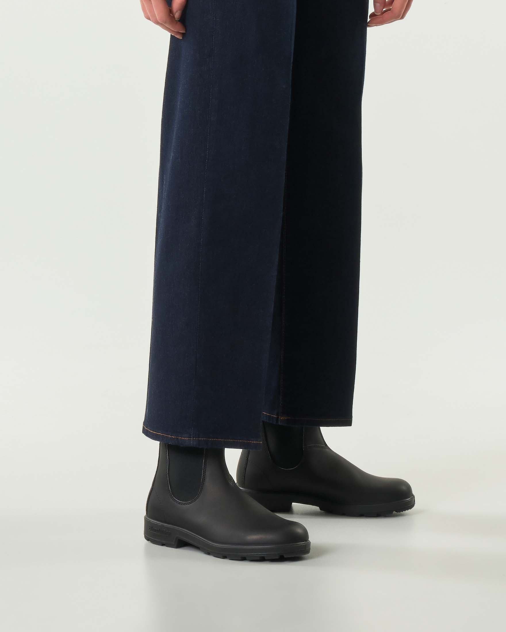 Jeans Bonheur cinque tasche blu in cotone stretch dalla linea straight image