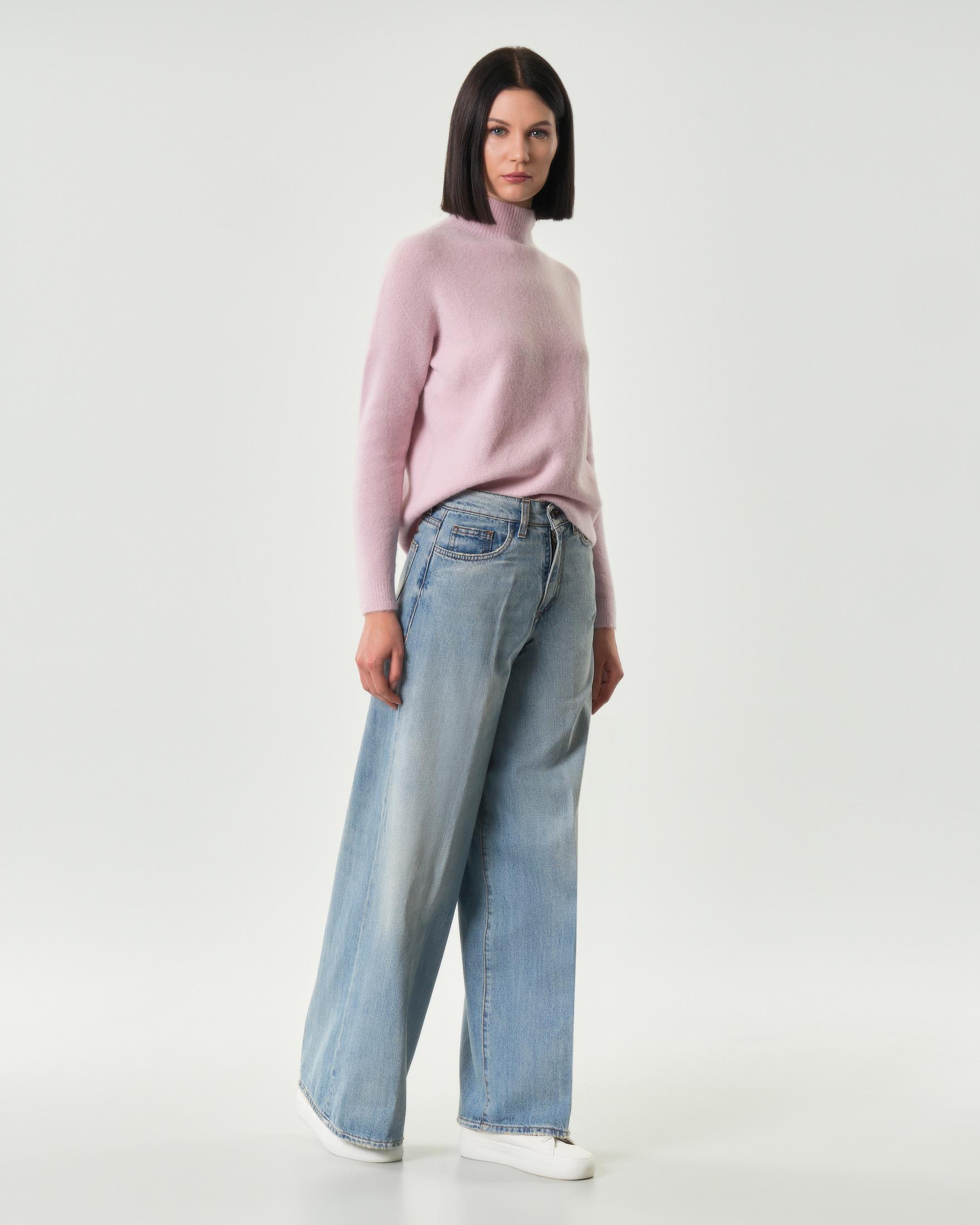 Jeans super wide Boneheur blu super stone washed in cotone