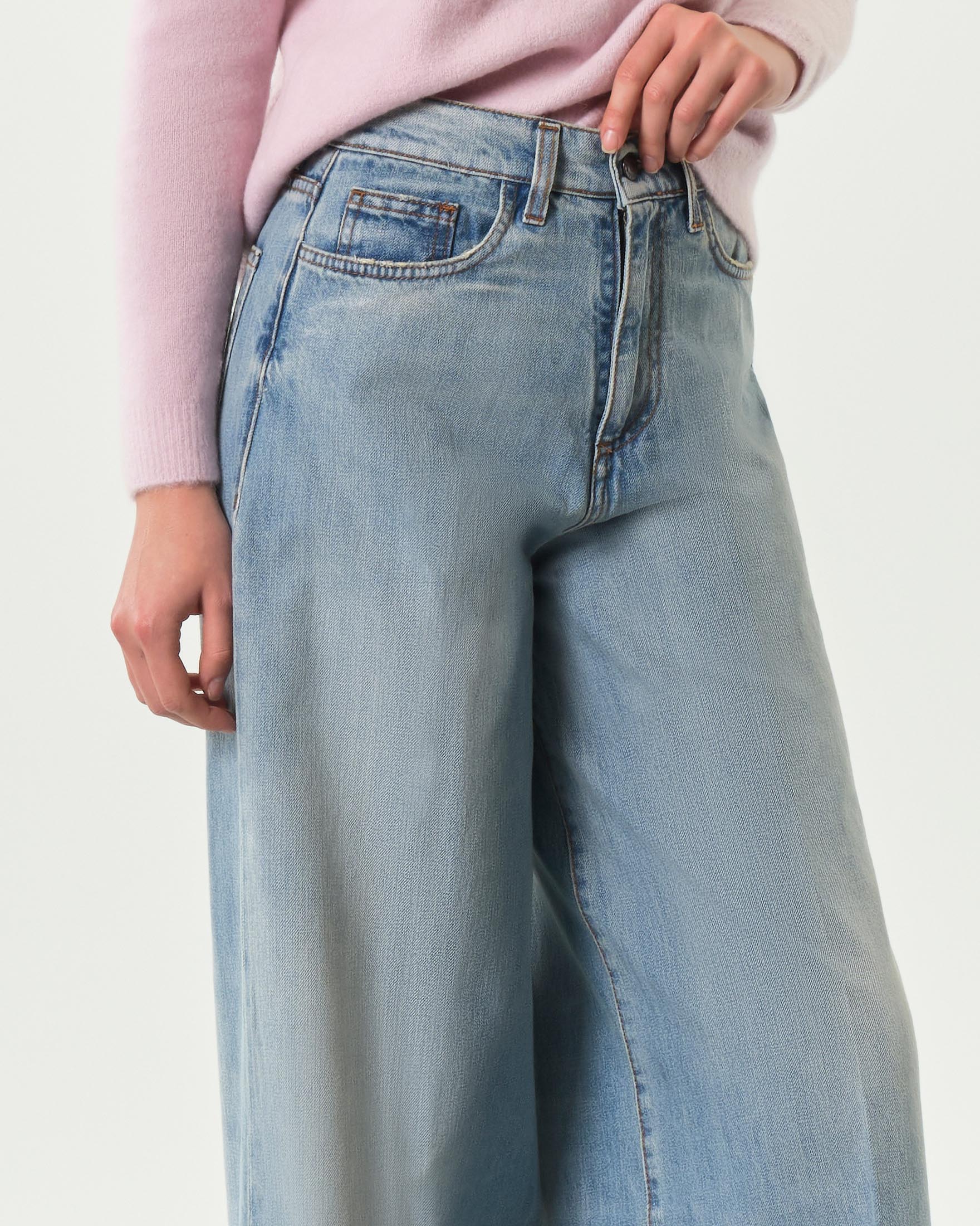 Jeans super wide Boneheur blu super stone washed in cotone image