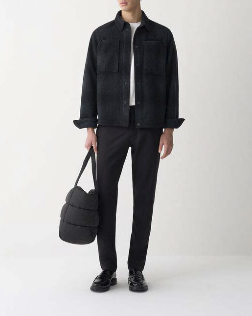 Overshirt Colmar Originals in pile grigio antracite a fantasia check soffusa