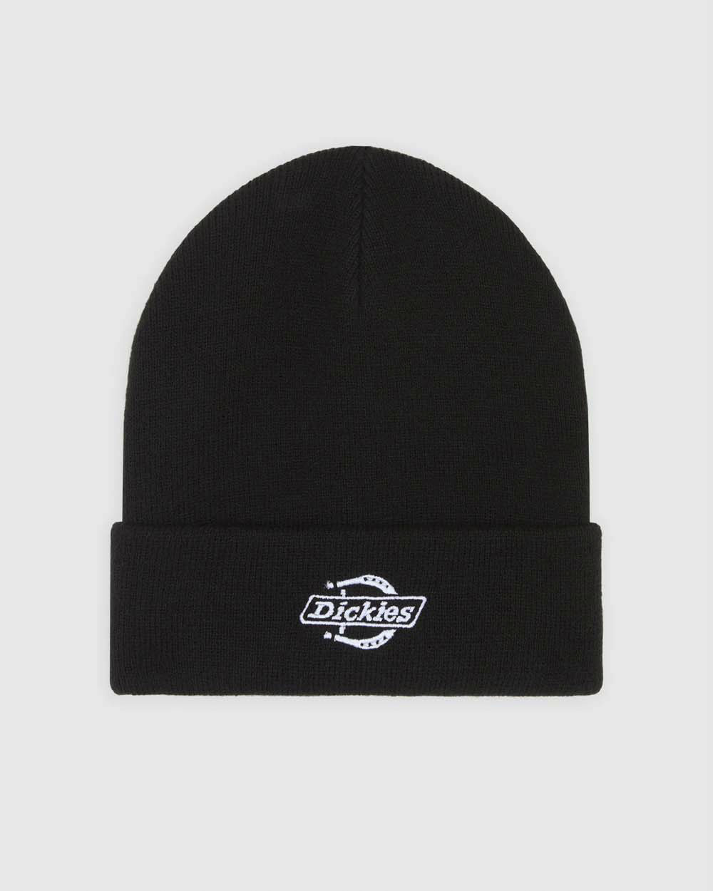 Berretto Dickies nero in maglia con risvolto e logo applicato